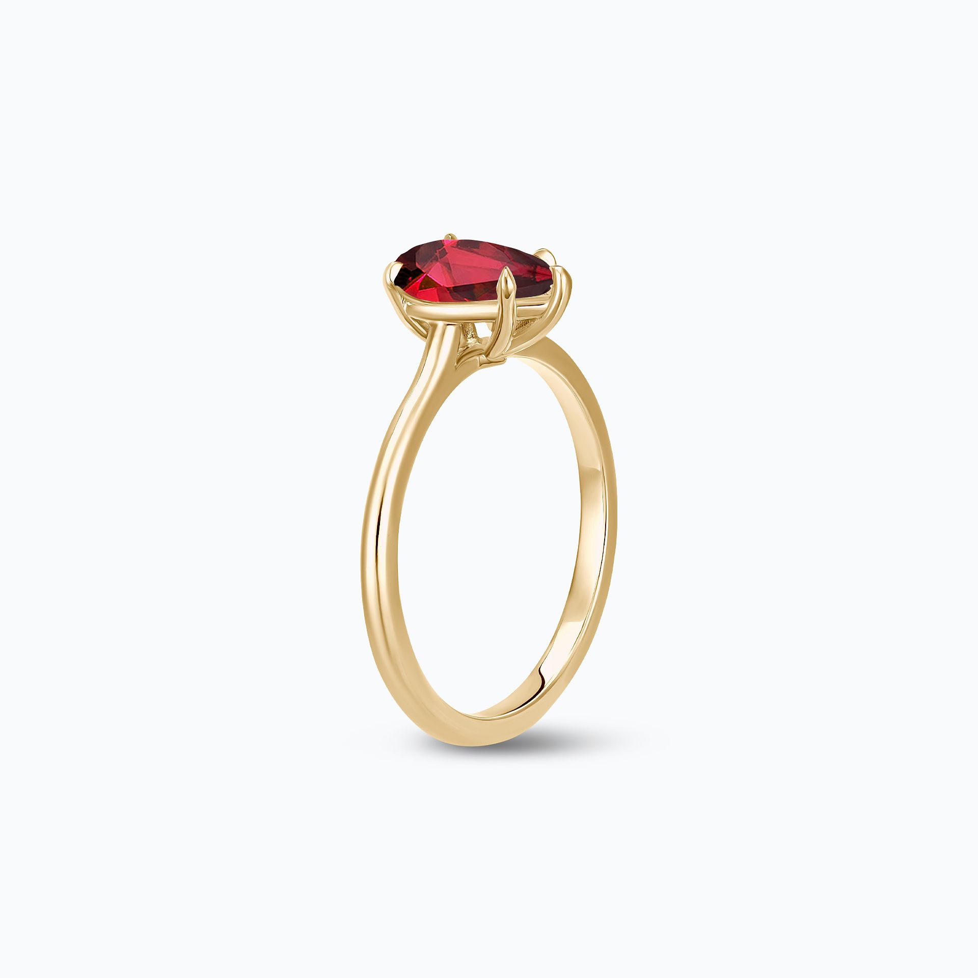 Solitaire Calypso Goutte Rubis 8 x 6 mm