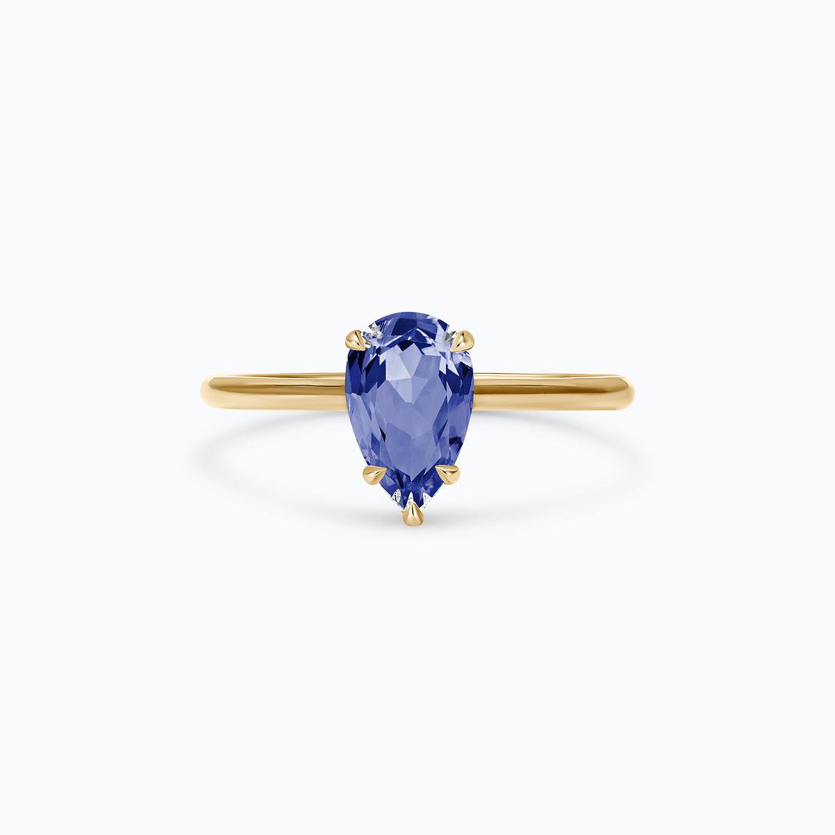 Solitaire Calypso Goutte Tanzanite 8 x 6 mm