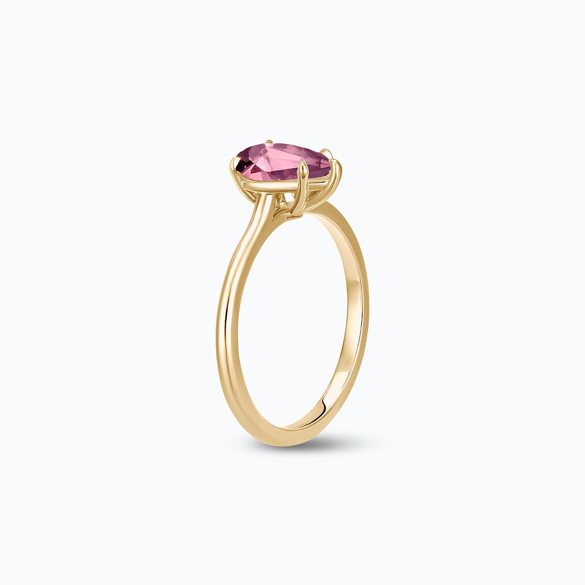 Solitaire Calypso Goutte Tourmaline 8 x 6 mm