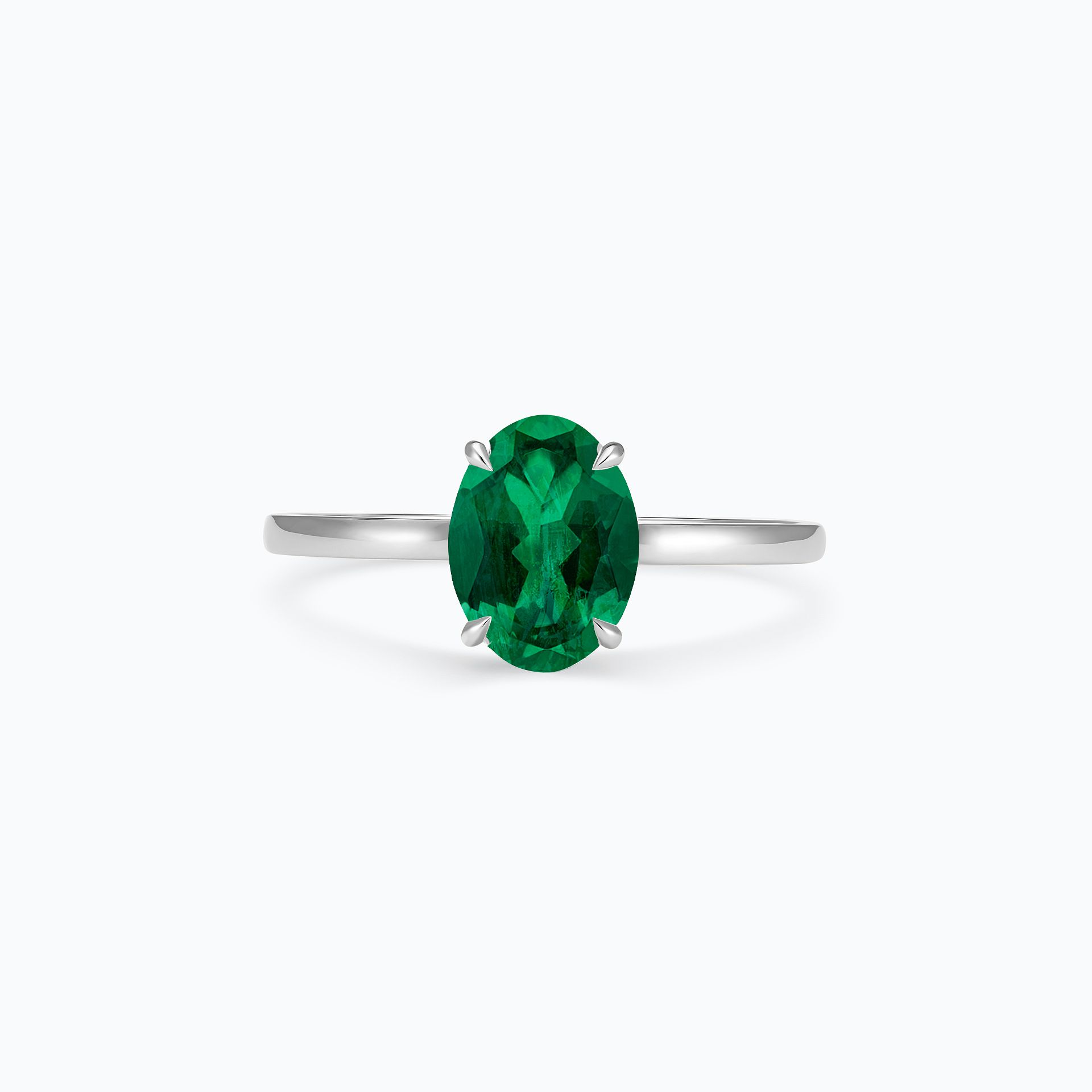 Solitaire Calypso Ovale Émeraude