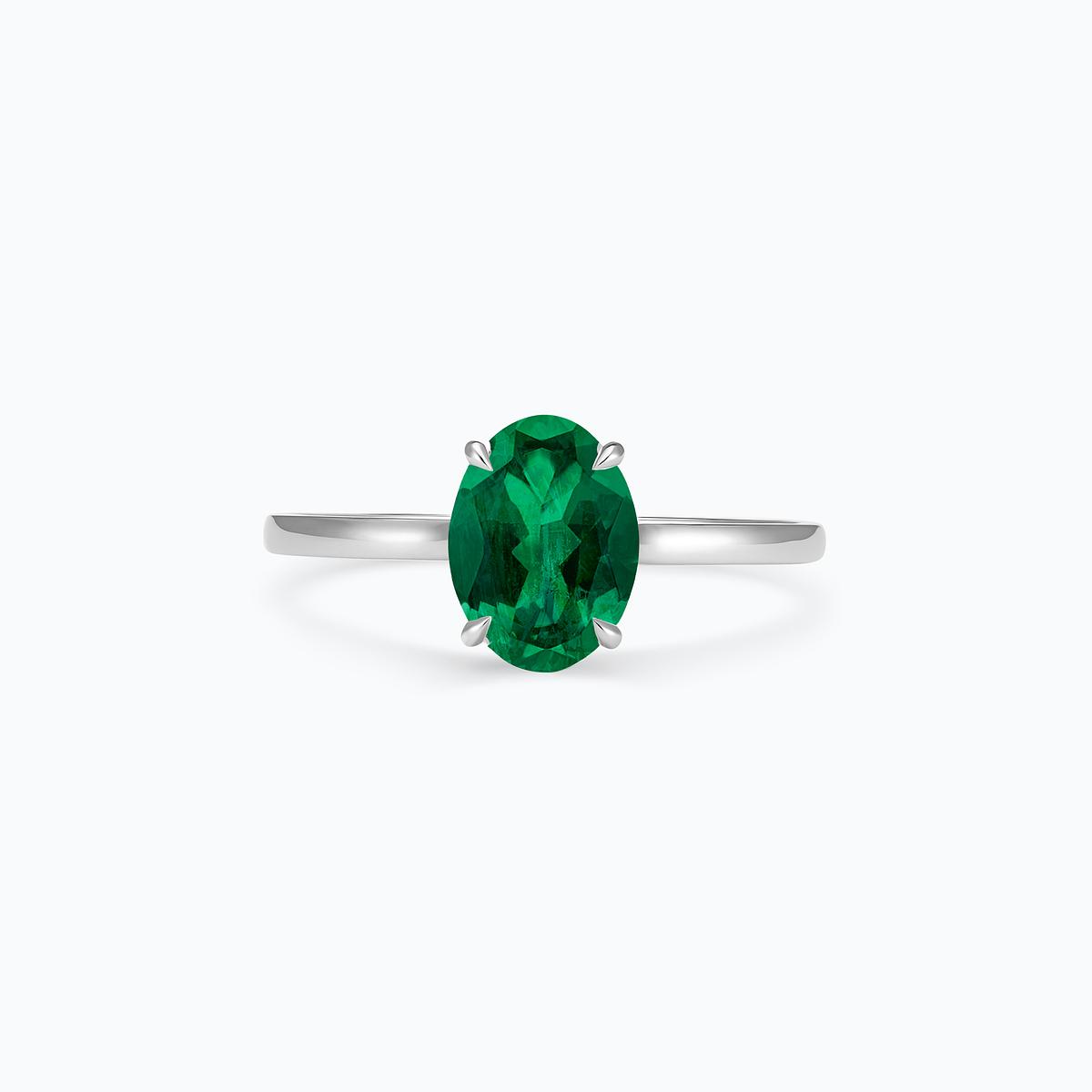 Solitaire Calypso Ovale Émeraude