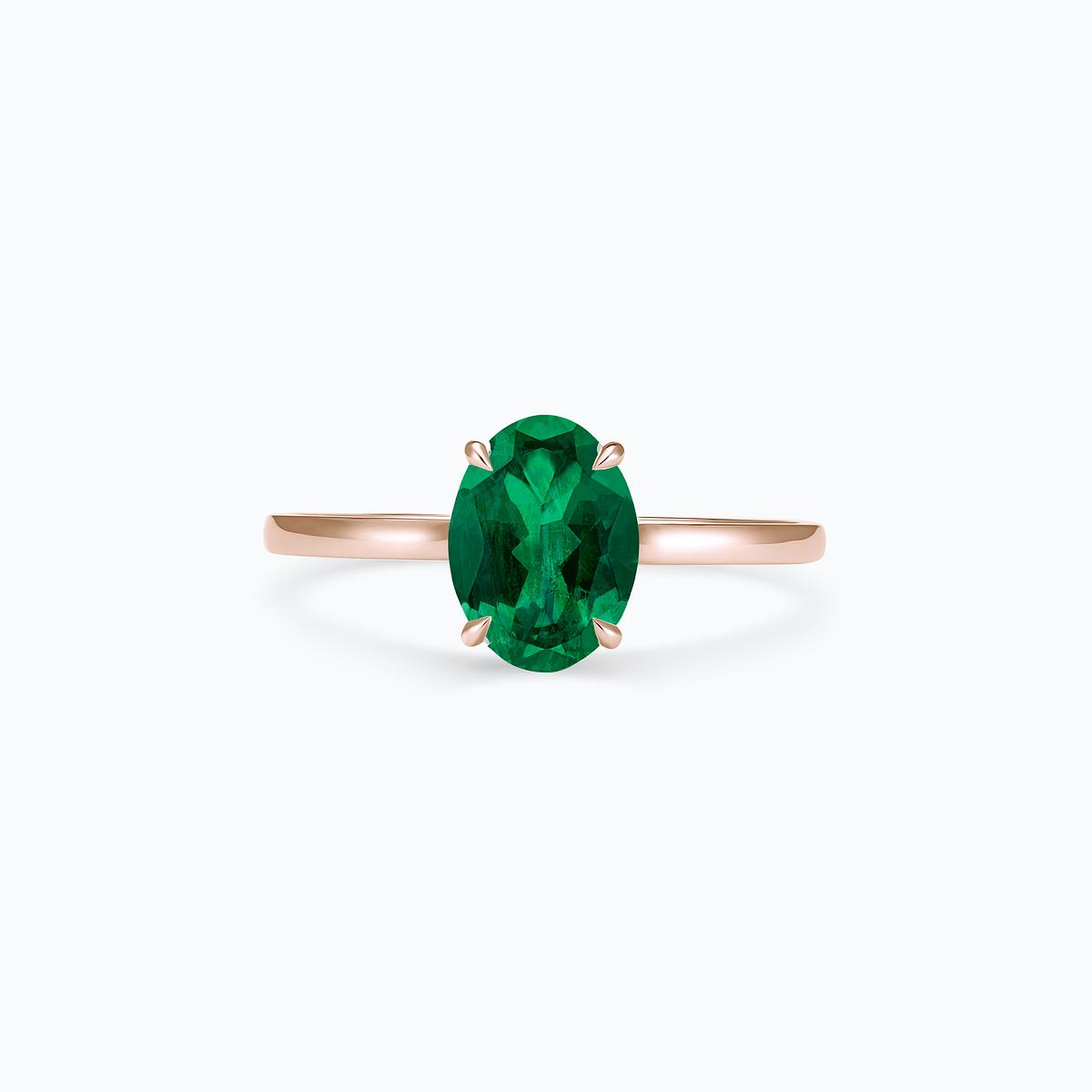 Solitaire Calypso Ovale Émeraude