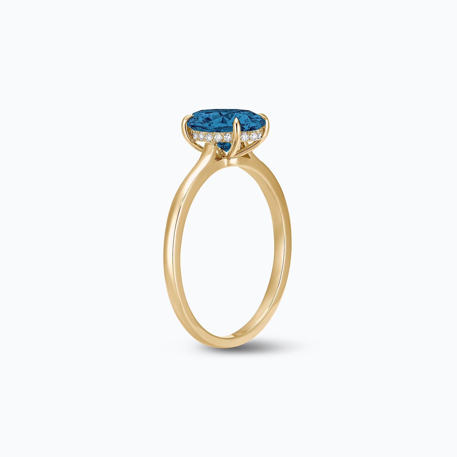 Solitaire Calypso Ovale Topaze Blue London