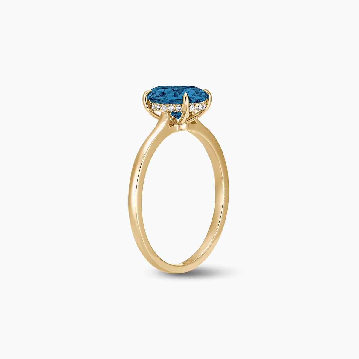 Solitaire Calypso Ovale Topaze Blue London