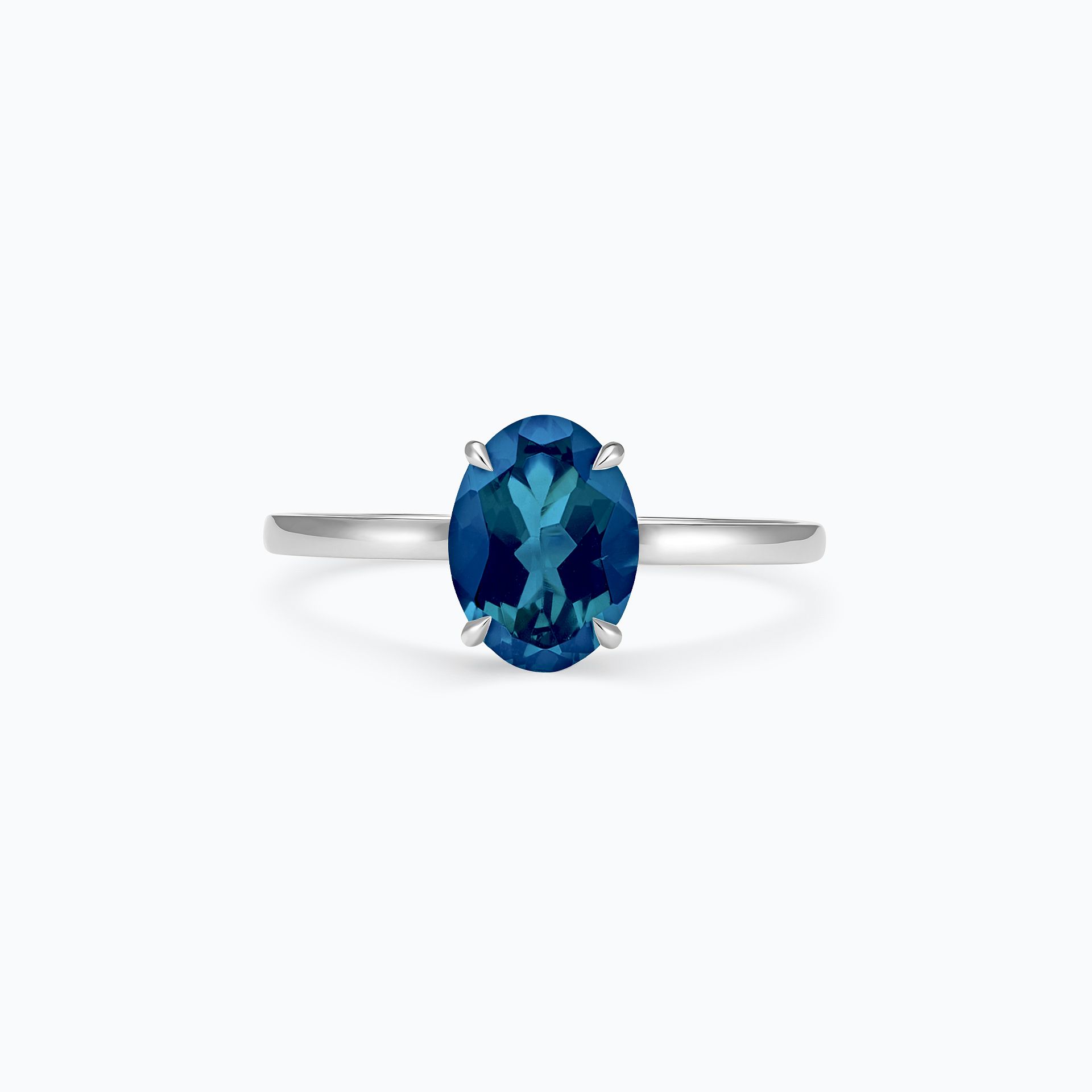 Solitaire Calypso Ovale Topaze Blue London