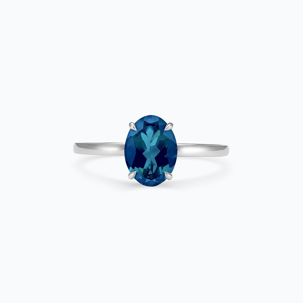 Solitaire Calypso Ovale Topaze Blue London