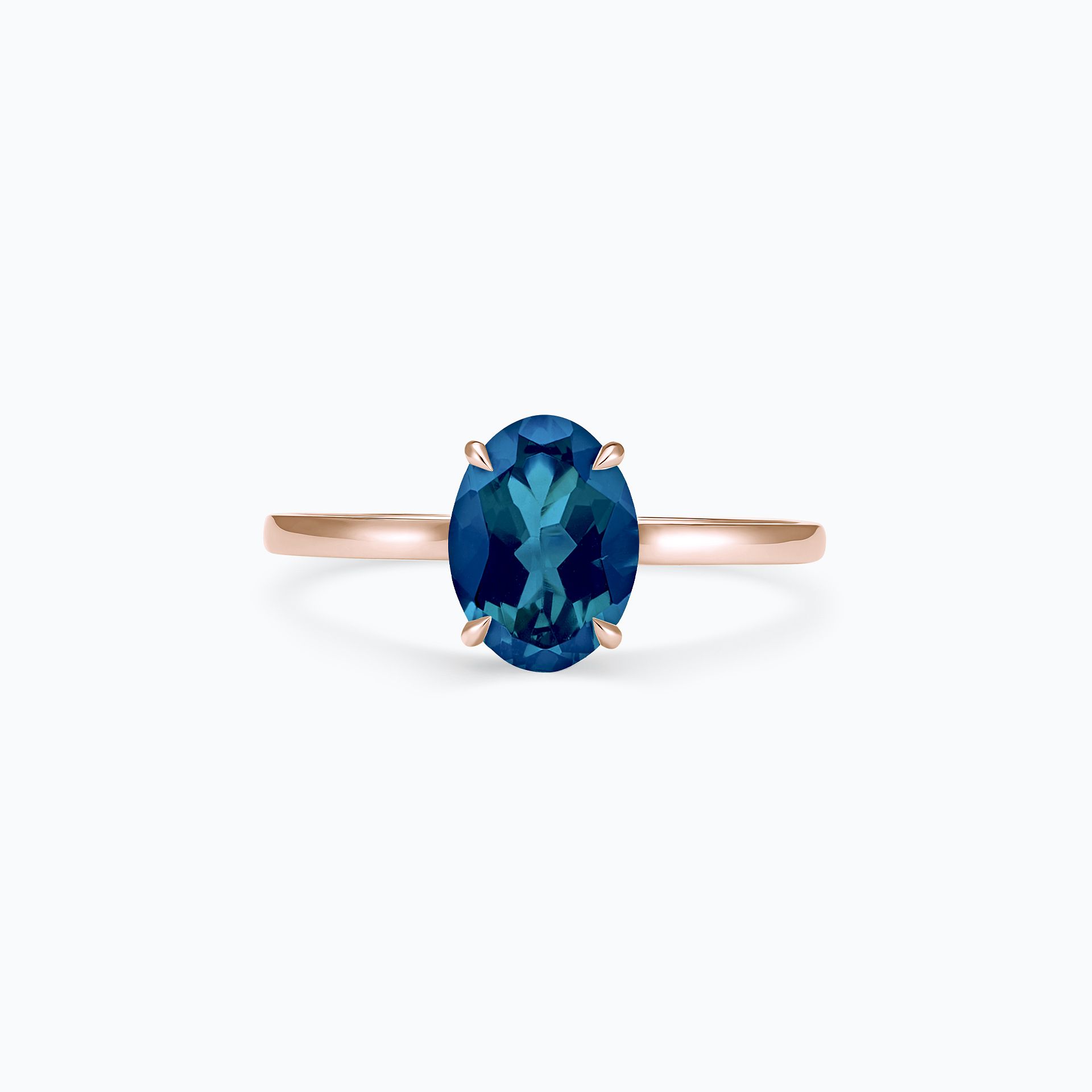 Solitaire Calypso Ovale Topaze Blue London