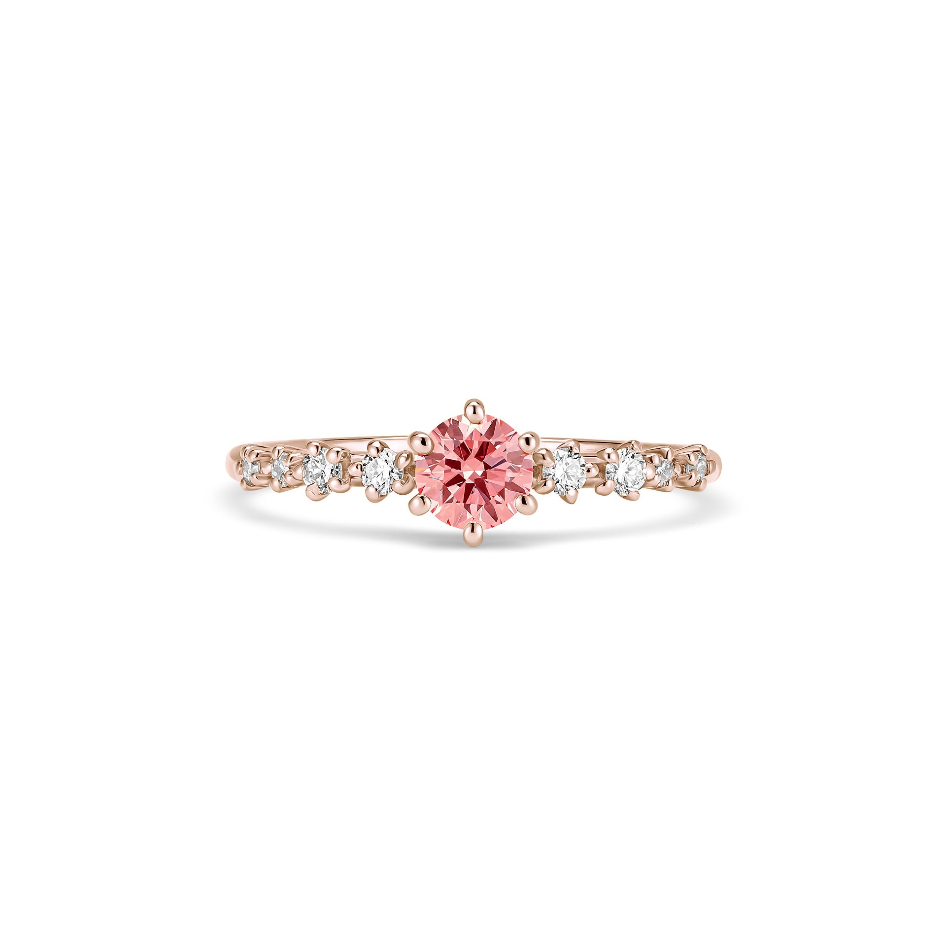 Solitaire Marilyn Diamant de Synthèse Rose