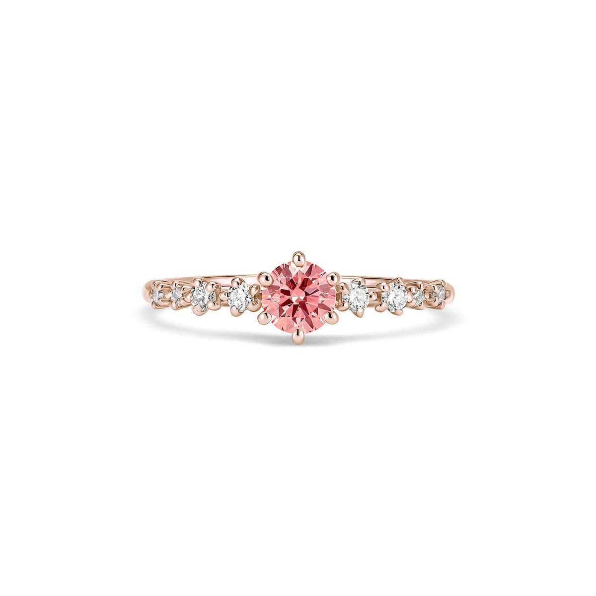 Solitaire Marilyn Diamant de Synthèse Rose
