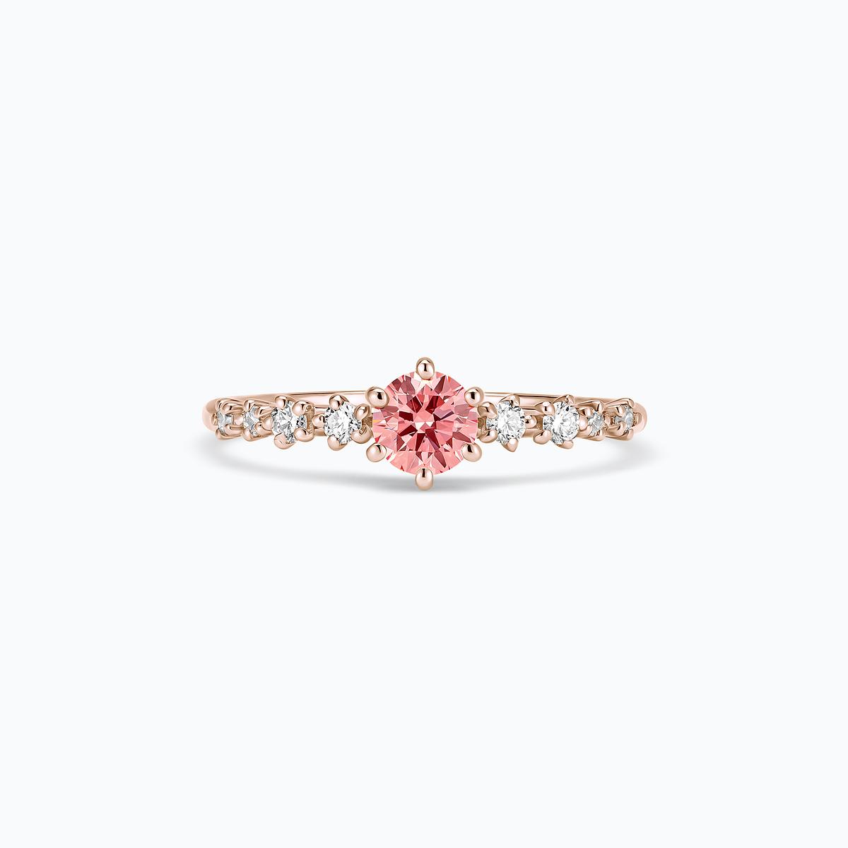 Solitaire Marilyn Diamant de Synthèse Rose