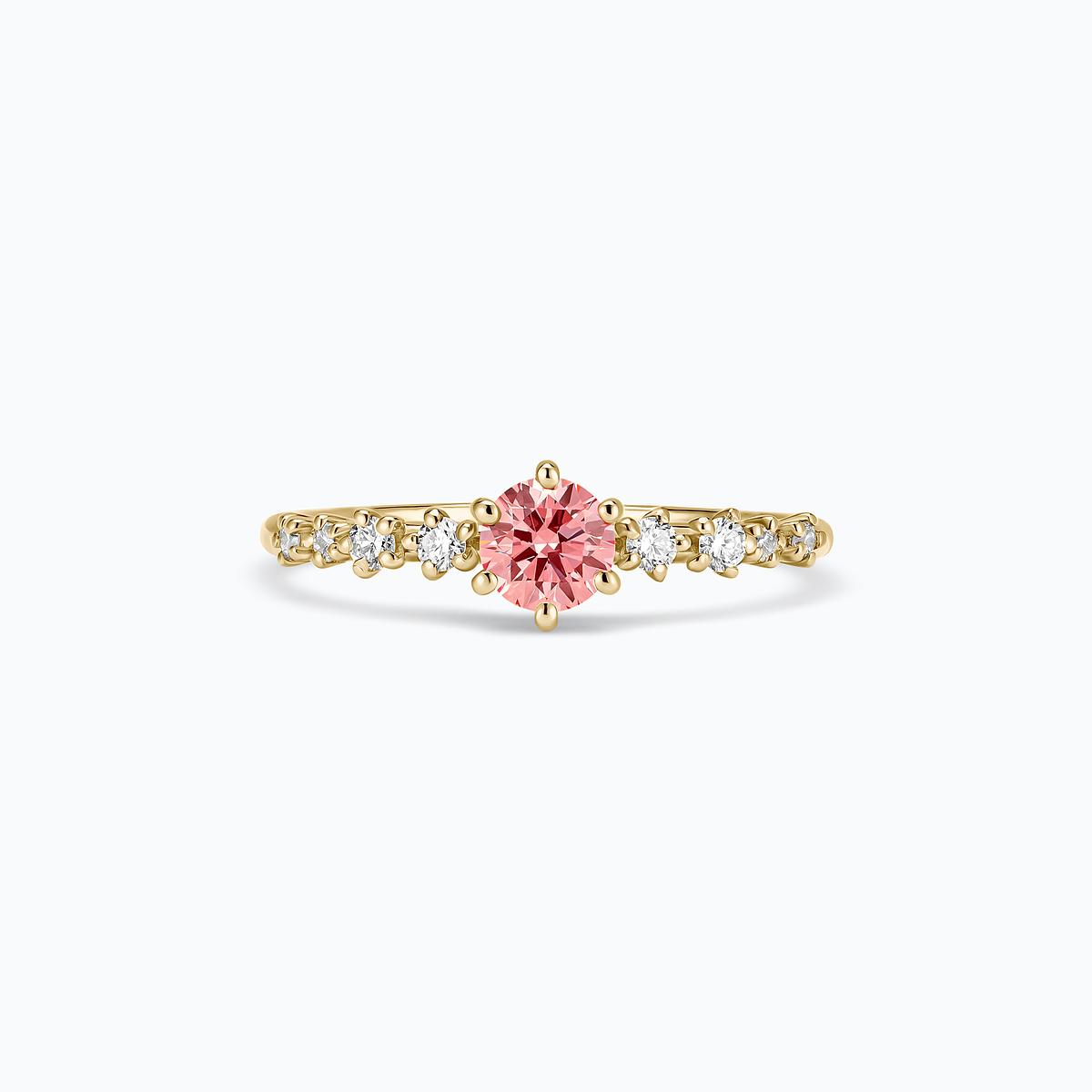 Solitaire Marilyn Diamant de Synthèse Rose