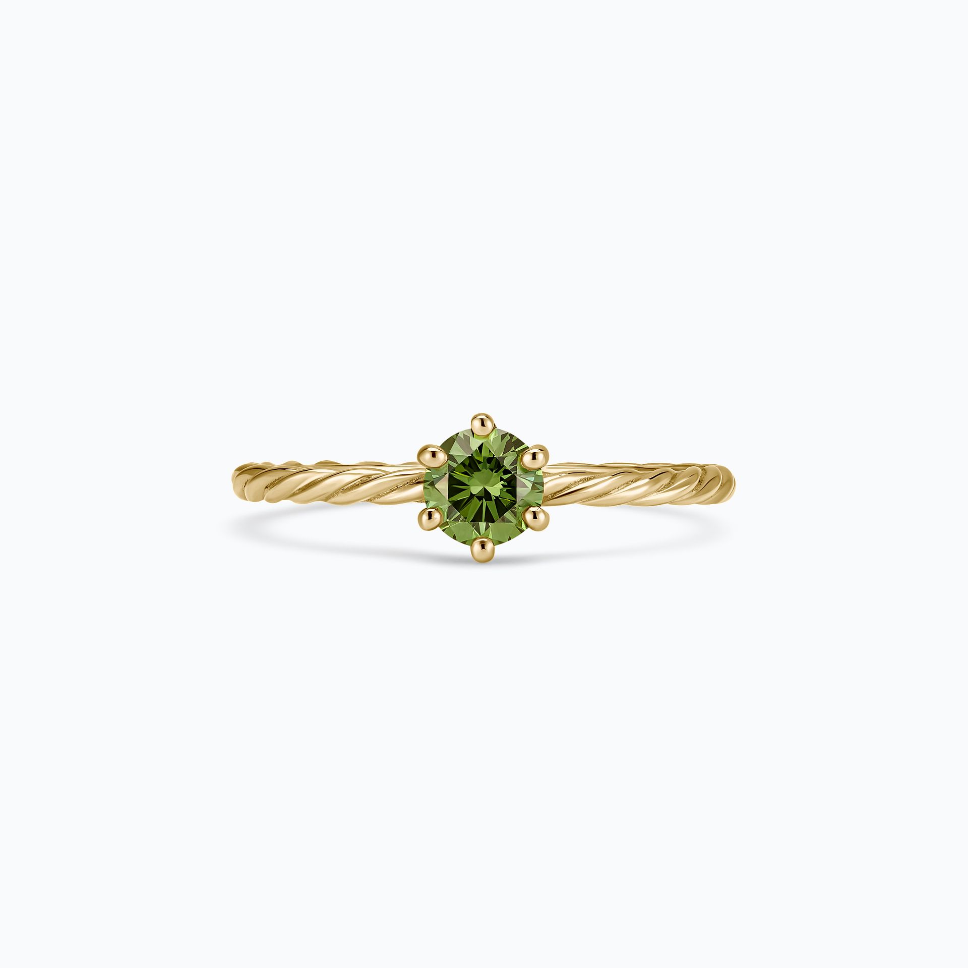 Solitaire Nell Diamant Vert de Synthèse