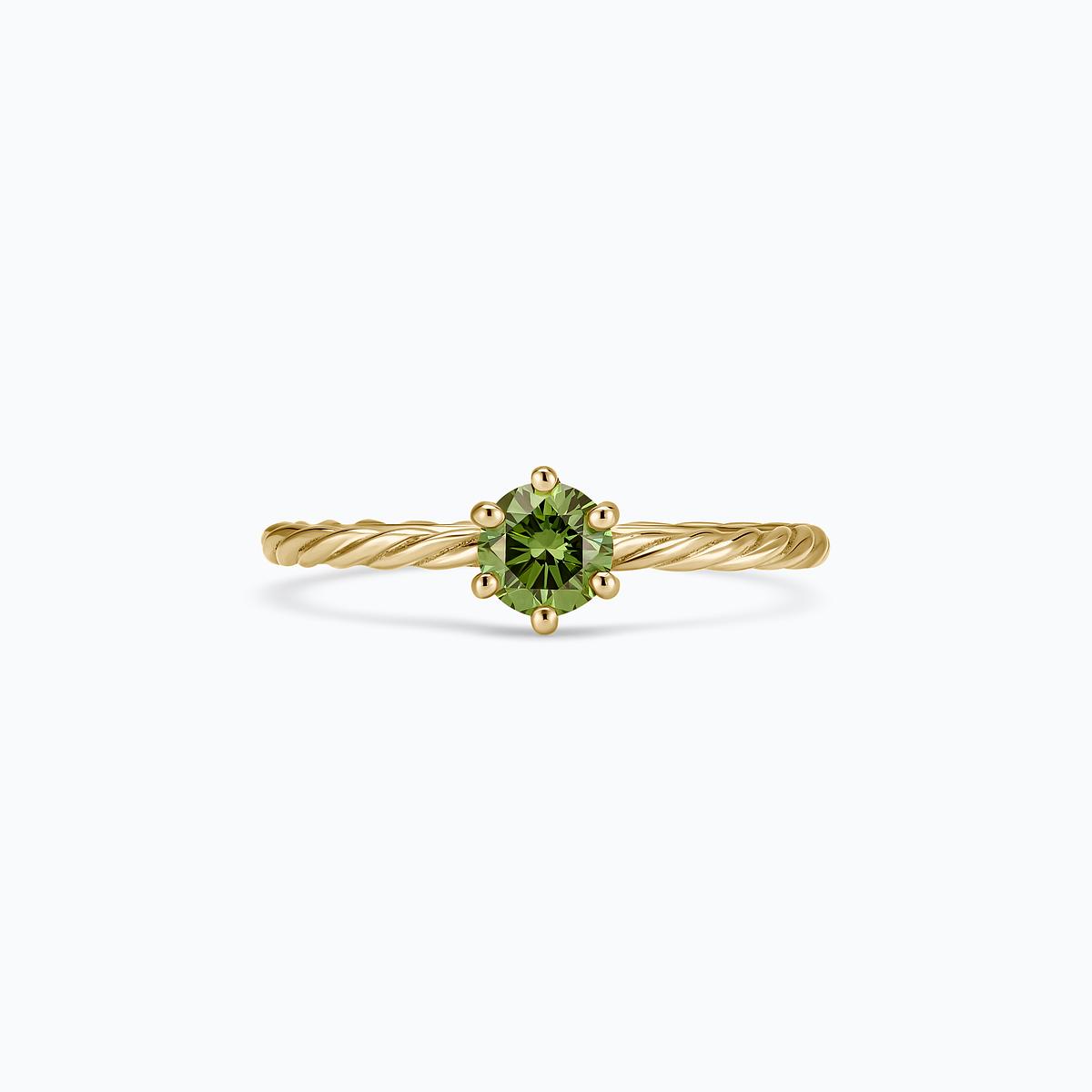 Solitaire Nell Diamant Vert de Synthèse