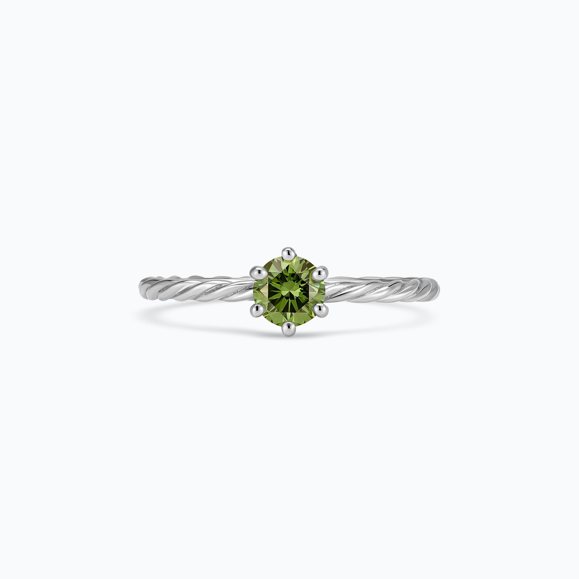 Solitaire Nell Diamant de Synthèse Vert