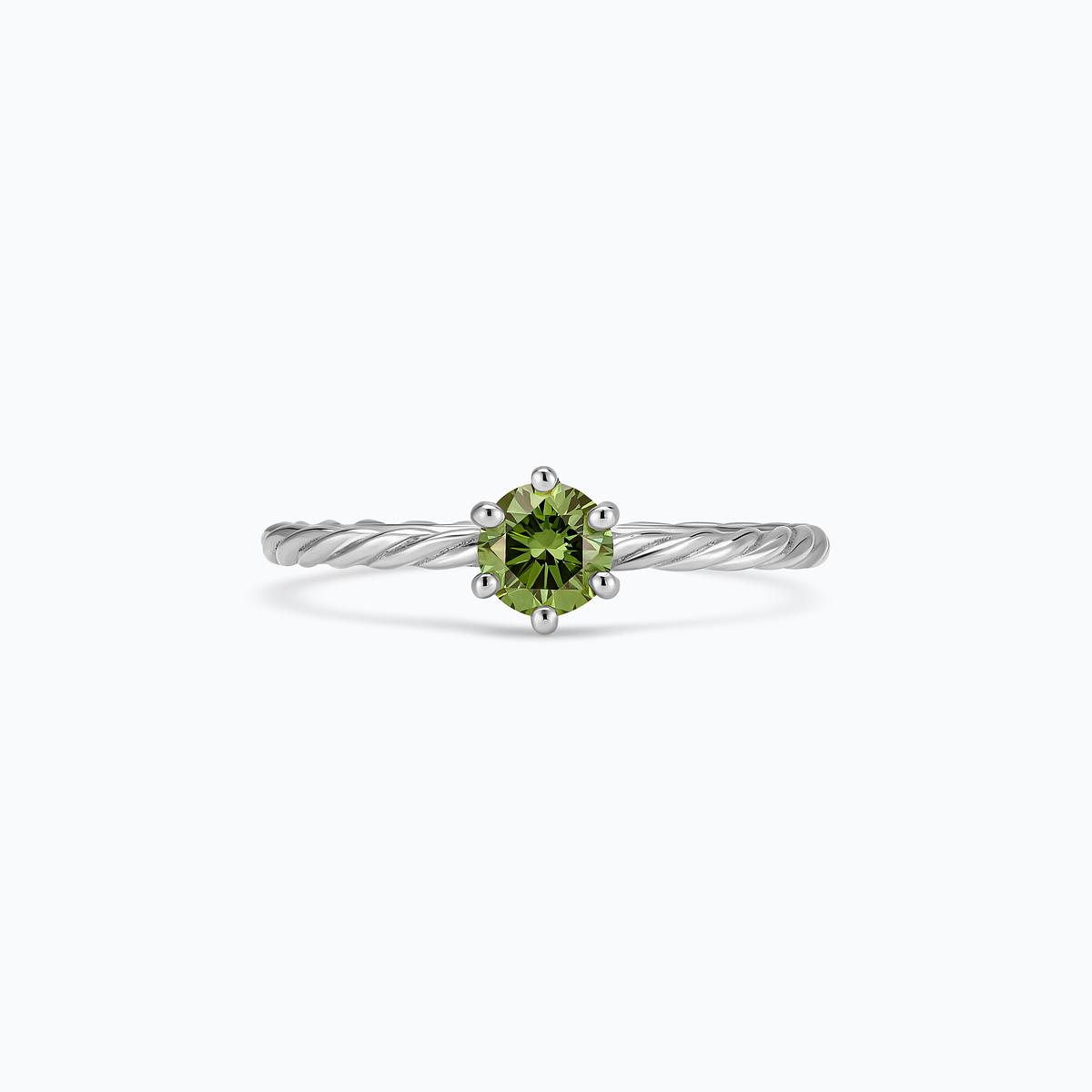 Solitaire Nell Diamant de Synthèse Vert