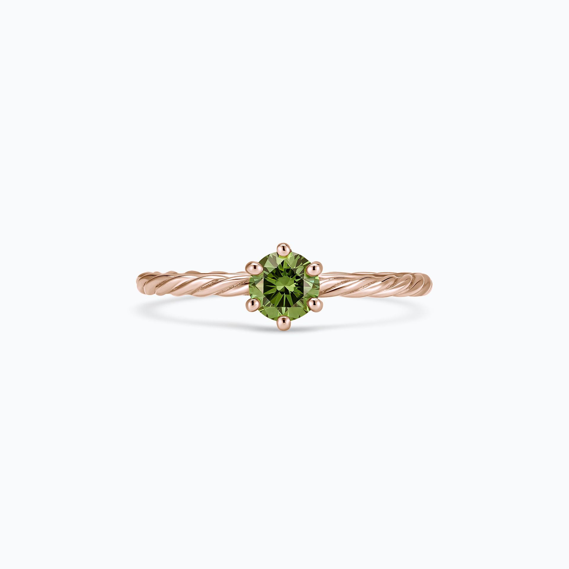 Solitaire Nell Diamant Vert de Synthèse