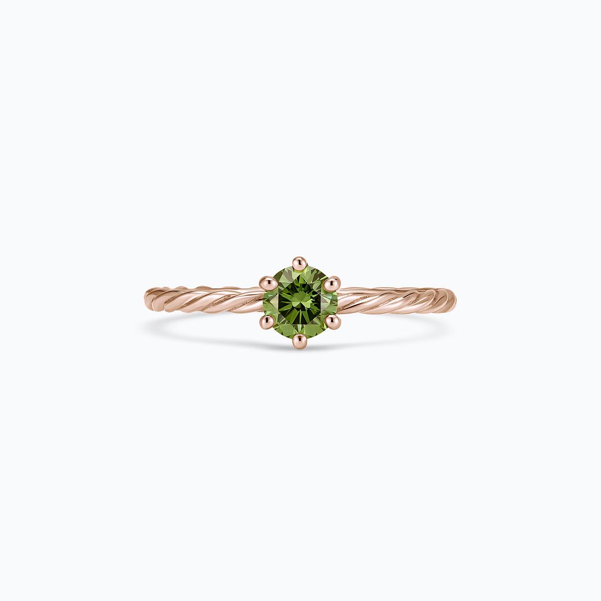 Solitaire Nell Diamant Vert de Synthèse
