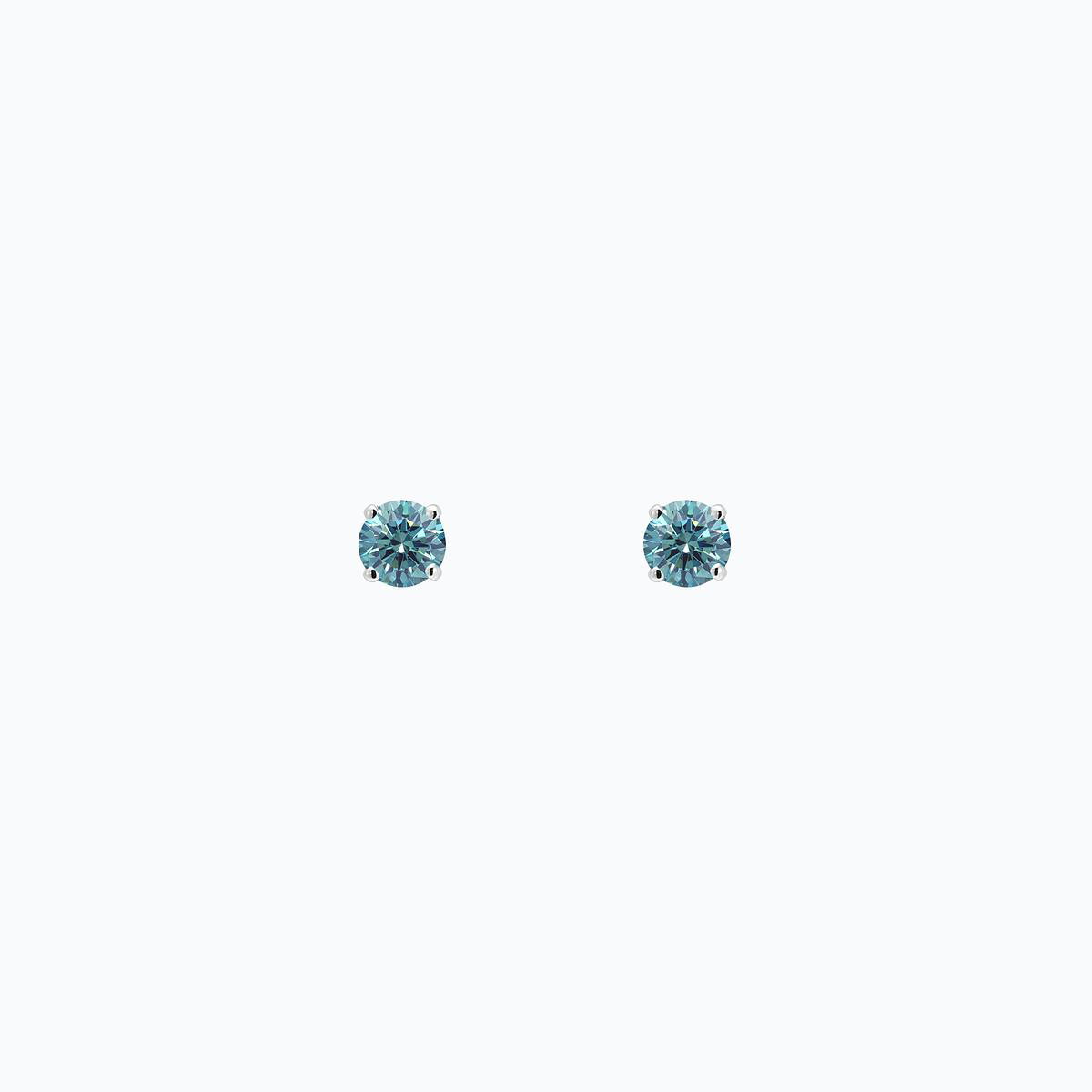 Boucles Alva Diamant de Synthèse Bleu 0.30 carat