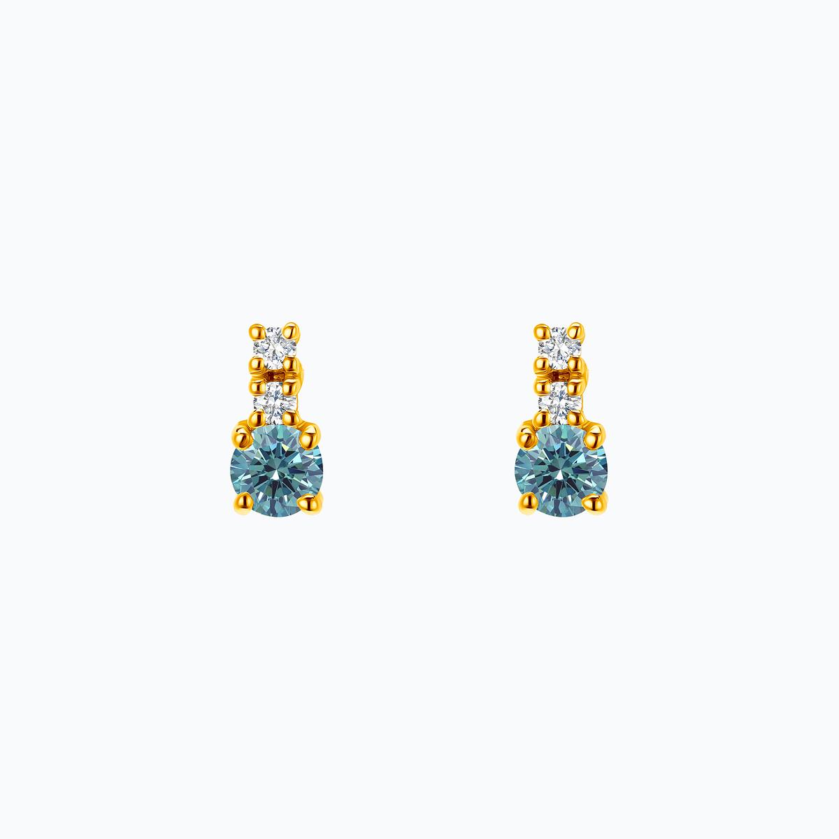 Boucles Cosmos Diamants de Synthèse Bleu