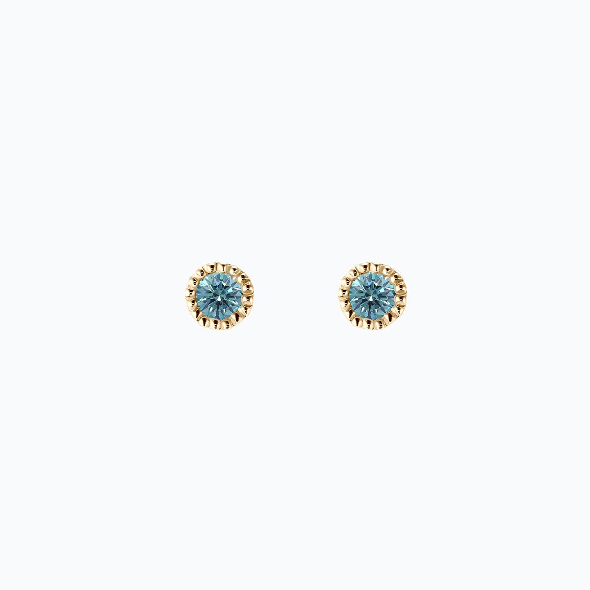 Boucles Faustine Diamant de Synthèse Bleu