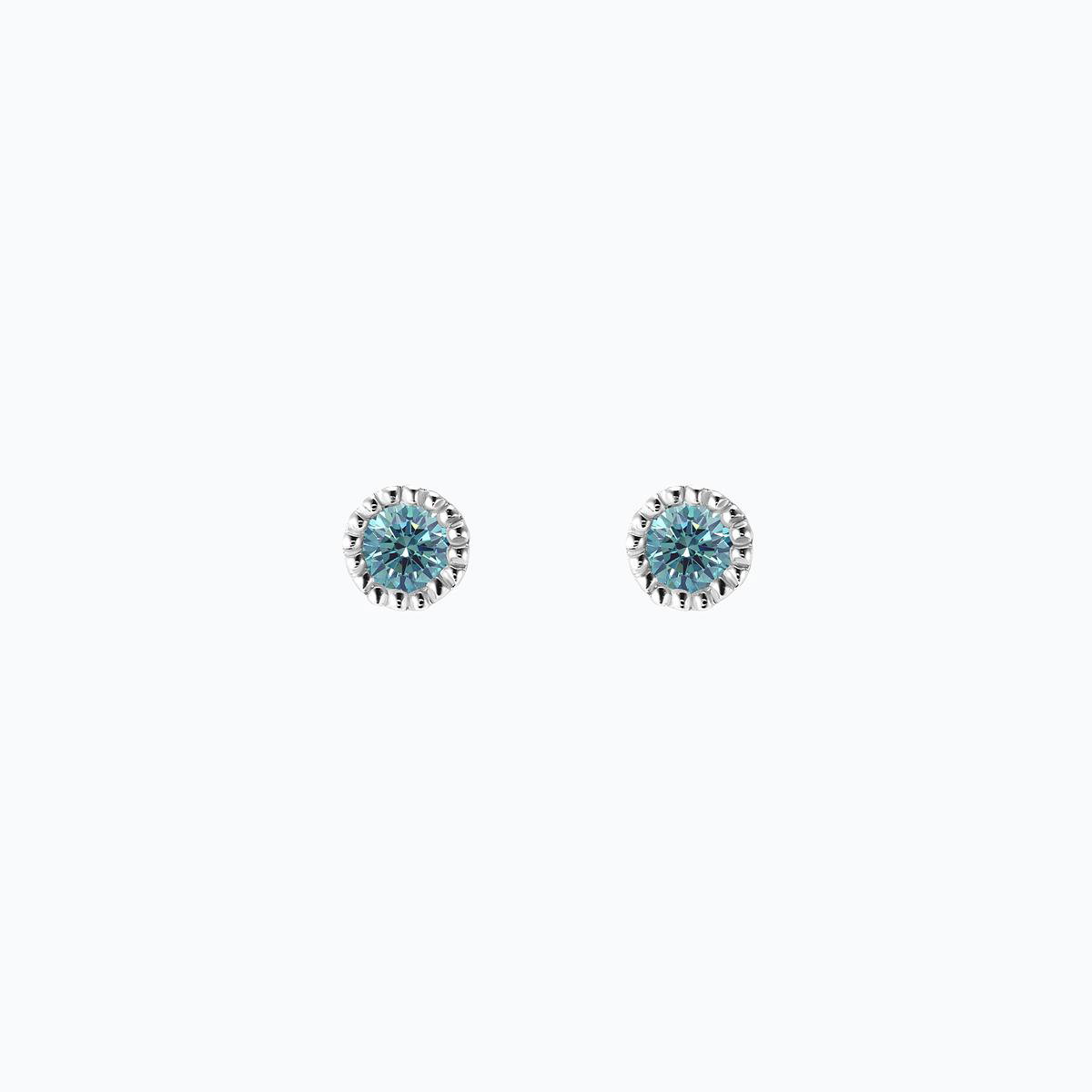 Boucles Faustine Diamant de Synthèse Bleu