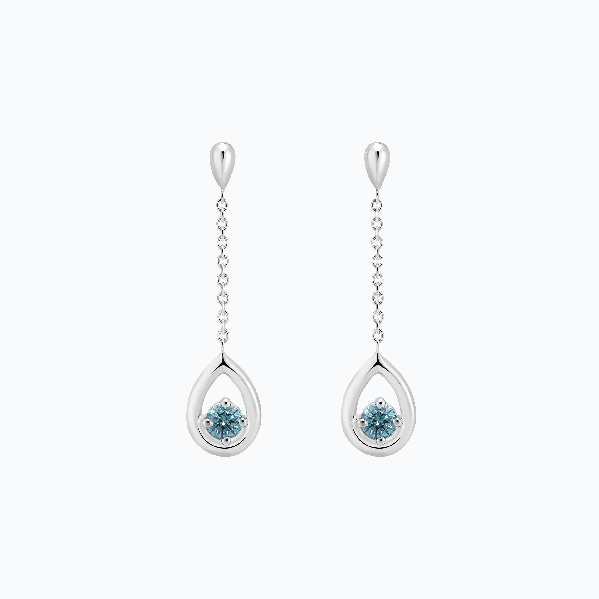 Pendants Jasmin Diamant de Synthèse Bleu