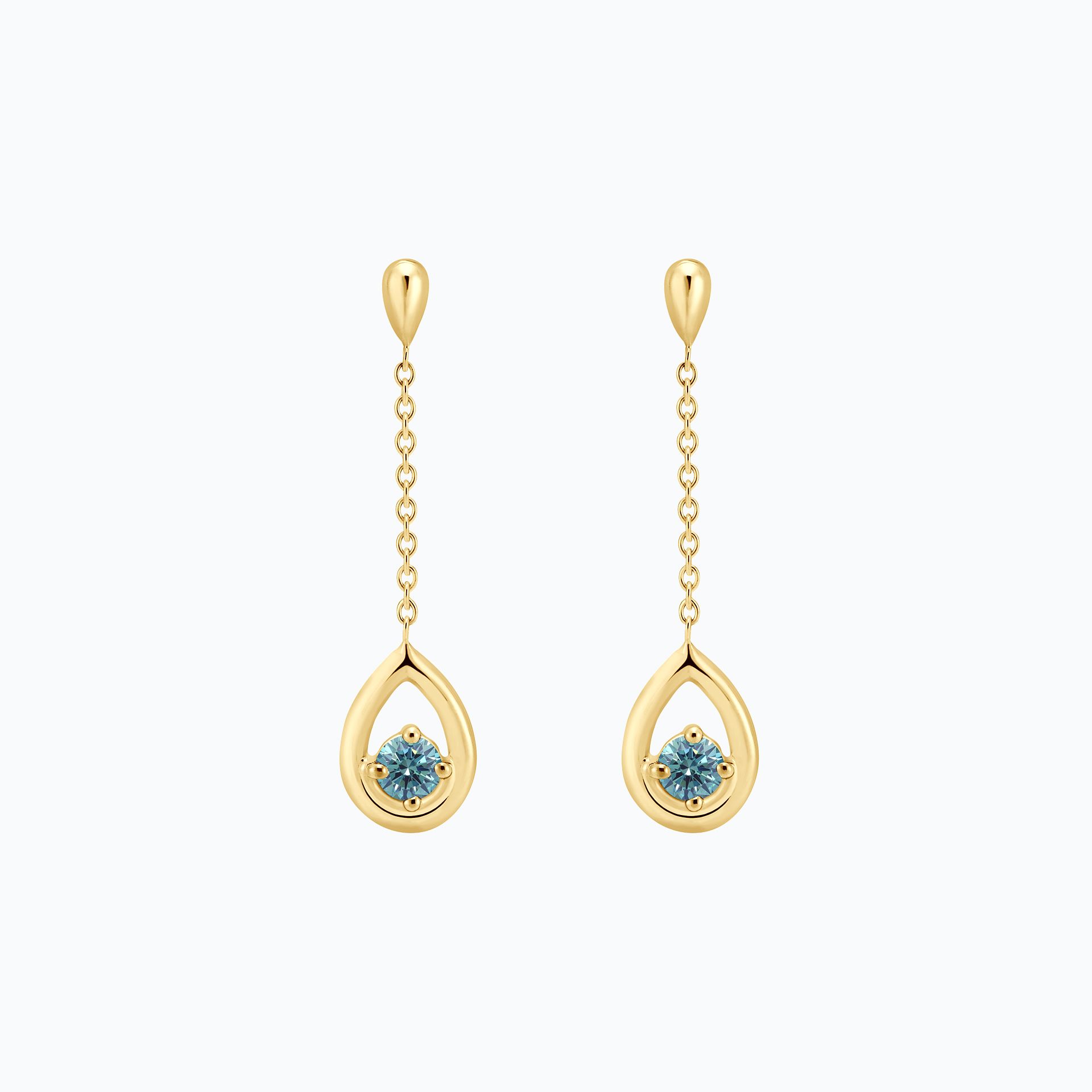 Pendants Jasmin Diamant de Synthèse Bleu