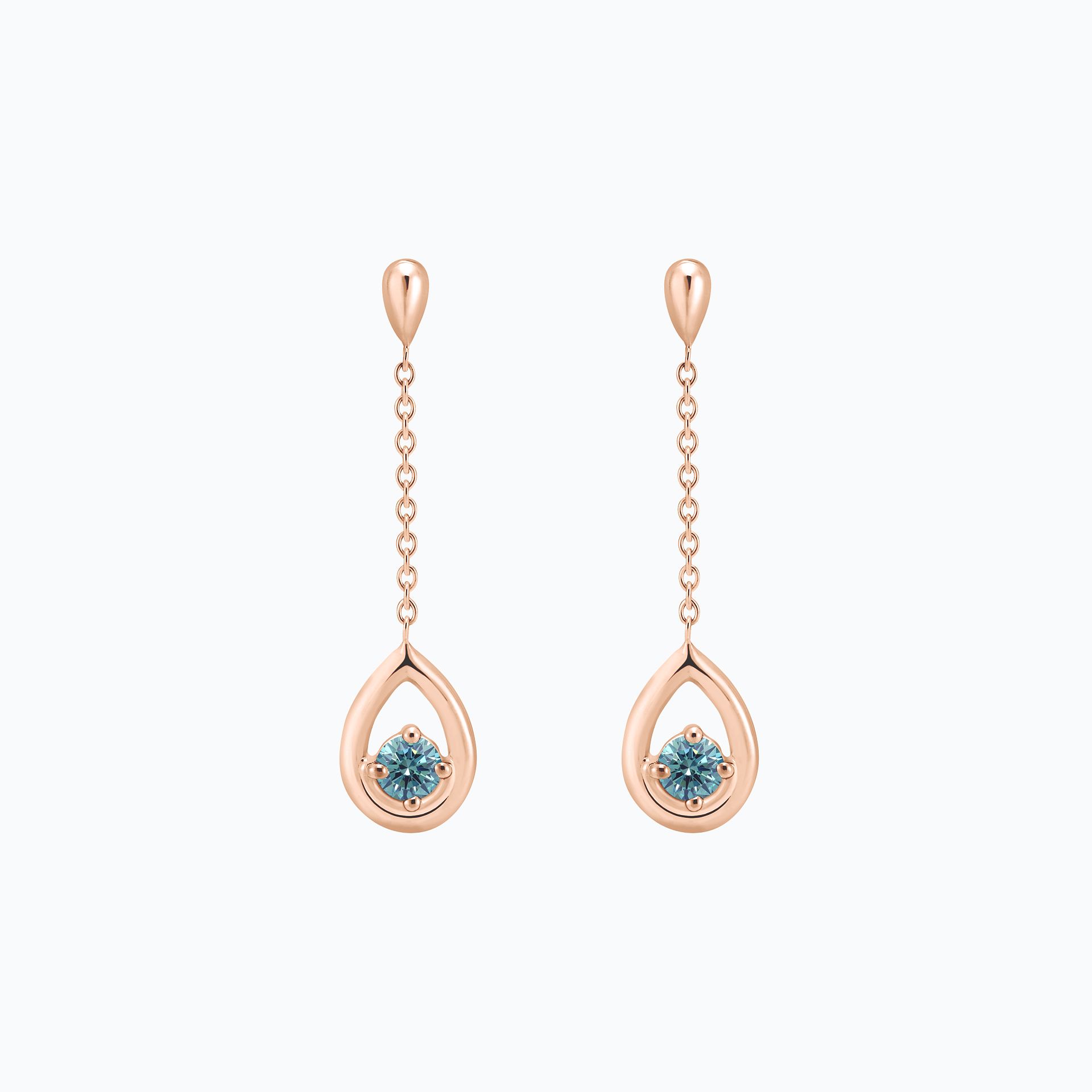 Pendants Jasmin Diamant de Synthèse Bleu