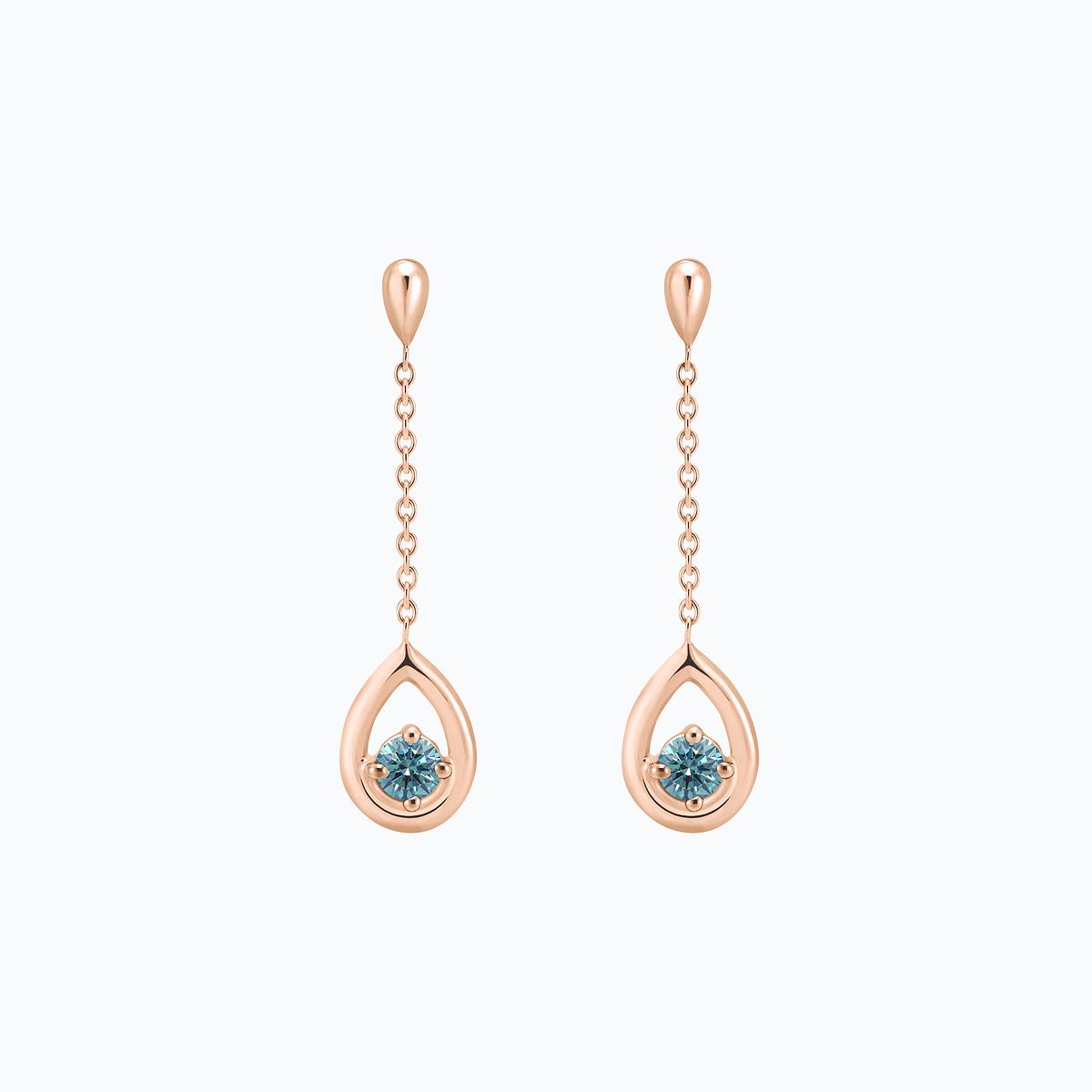 Pendants Jasmin Diamant de Synthèse Bleu