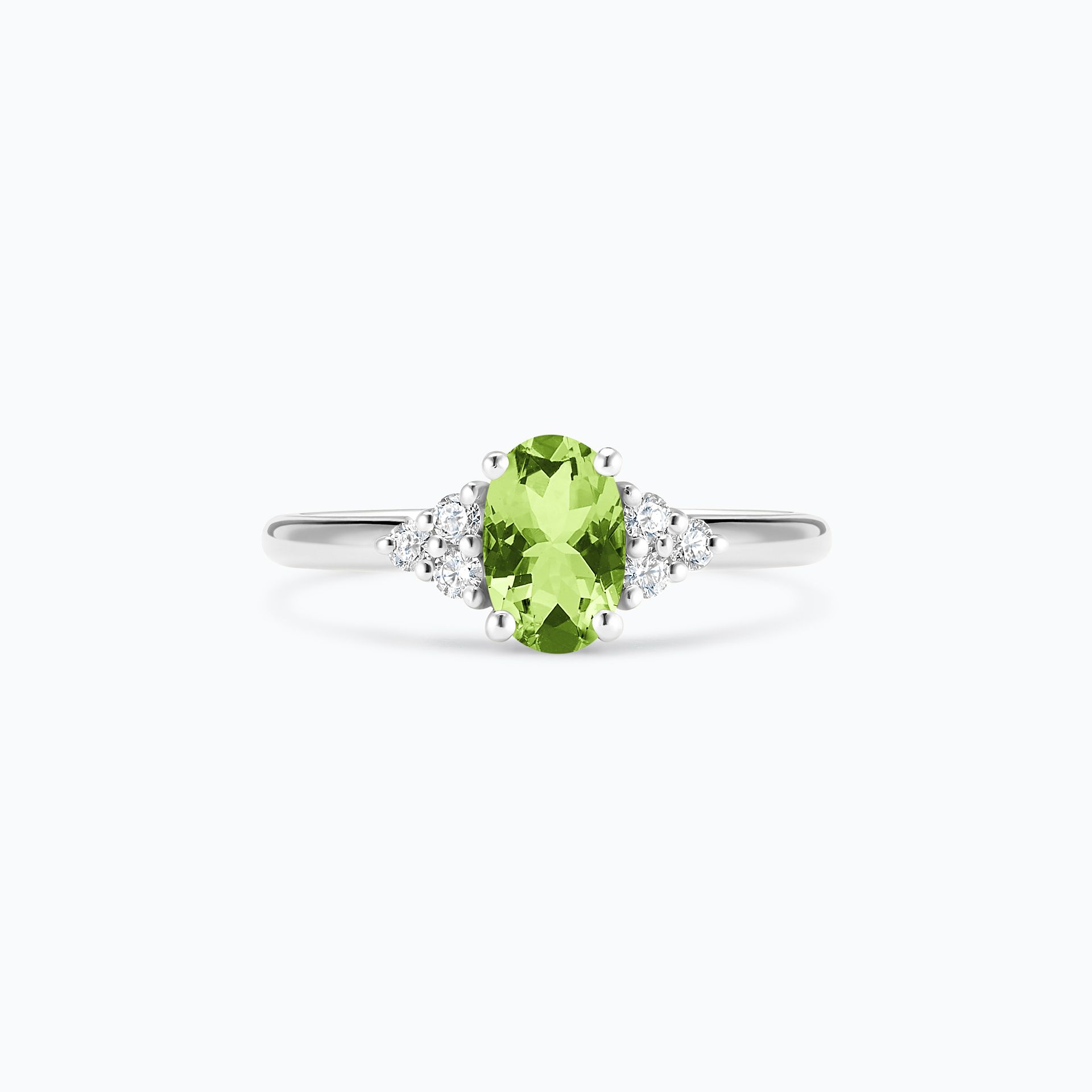 Solitaire Catherine Péridot 7 x 5 mm