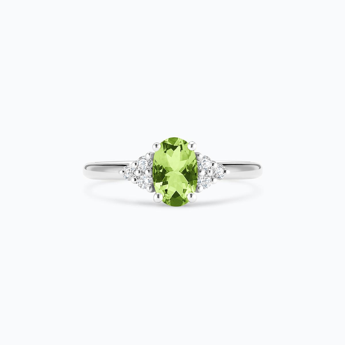 Solitaire Catherine Péridot 7 x 5 mm