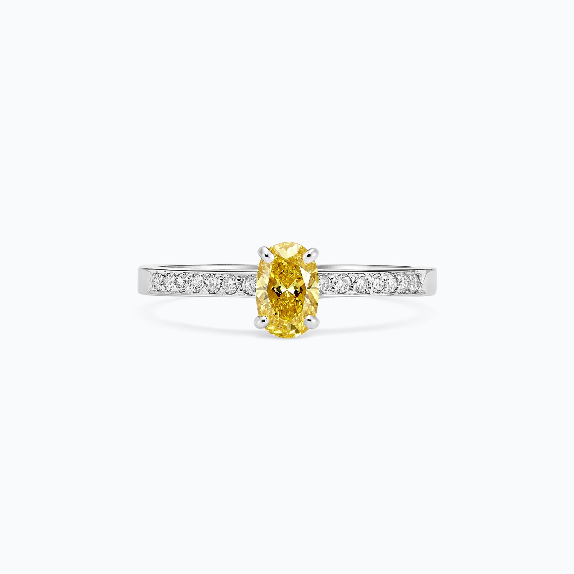 Solitaire Pavé Julia Diamant de Synthèse Jaune