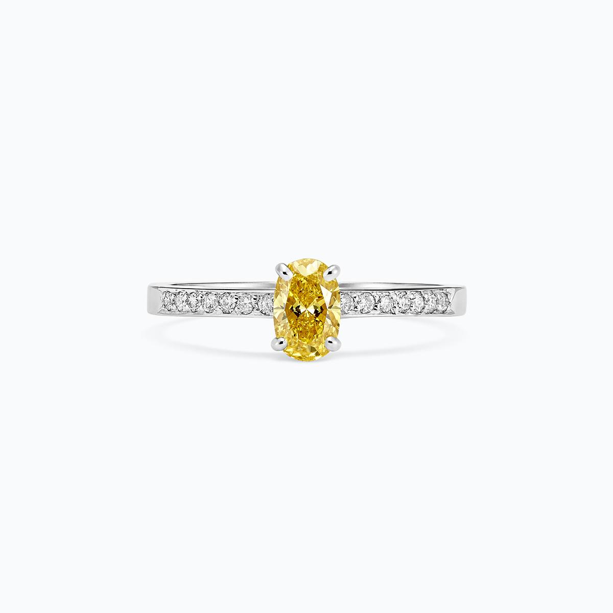 Solitaire Pavé Julia Diamant de Synthèse Jaune
