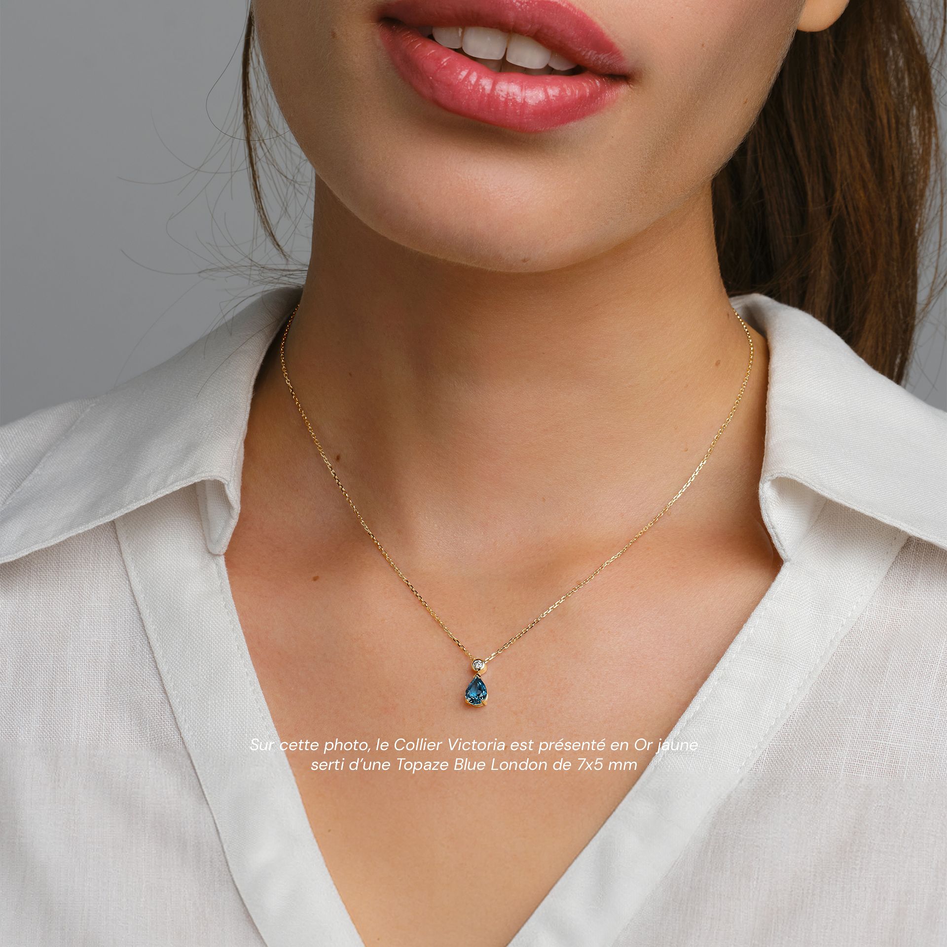 Collier Victoria Topaze Blue London