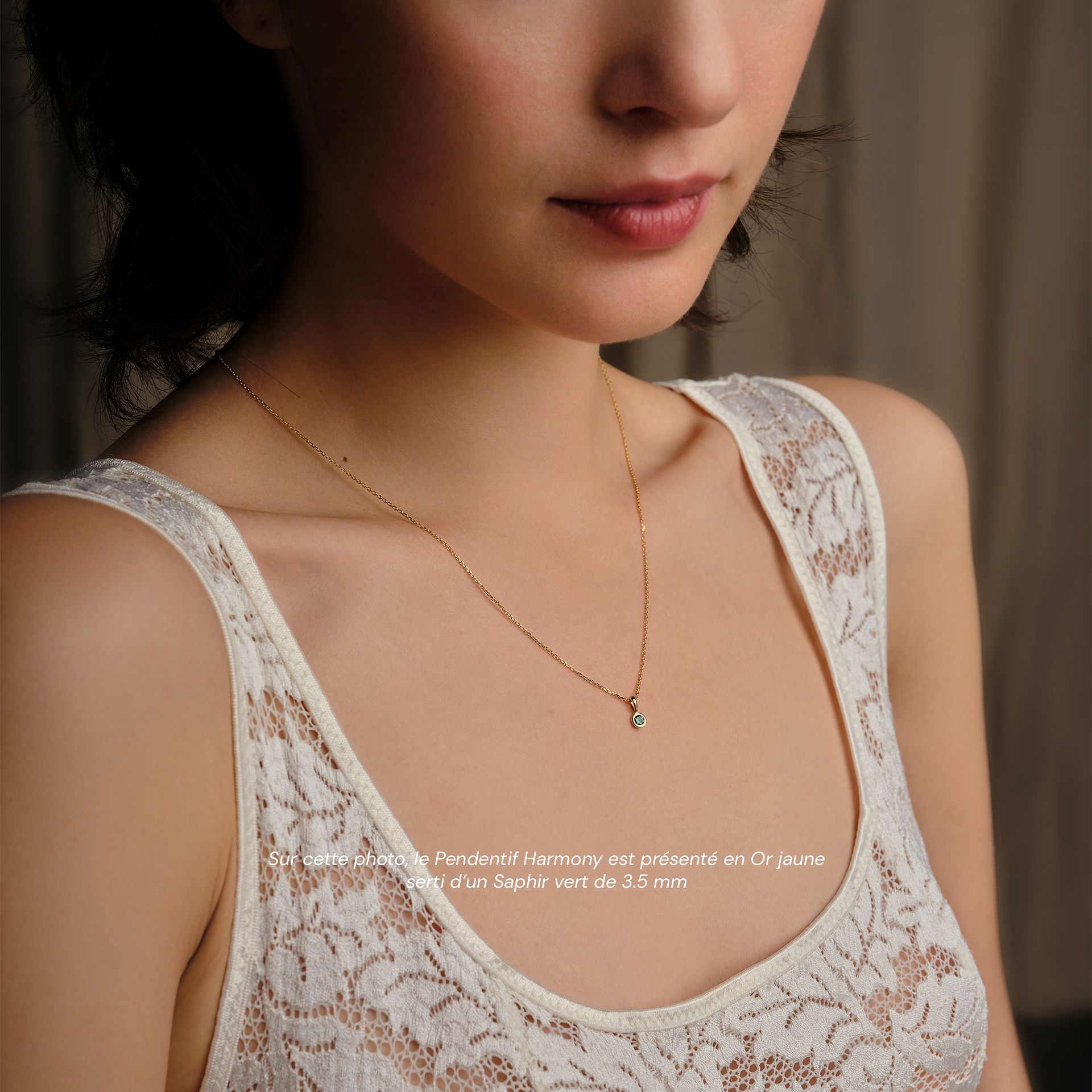Pendentif Harmony Saphir vert