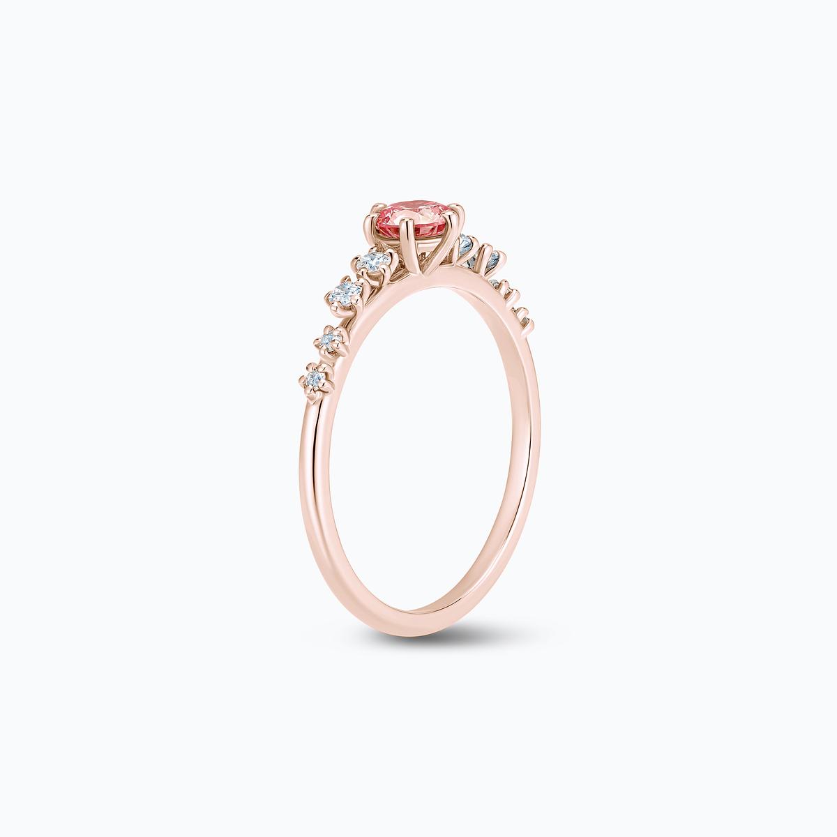 Solitaire Marilyn Diamant de Synthèse Rose