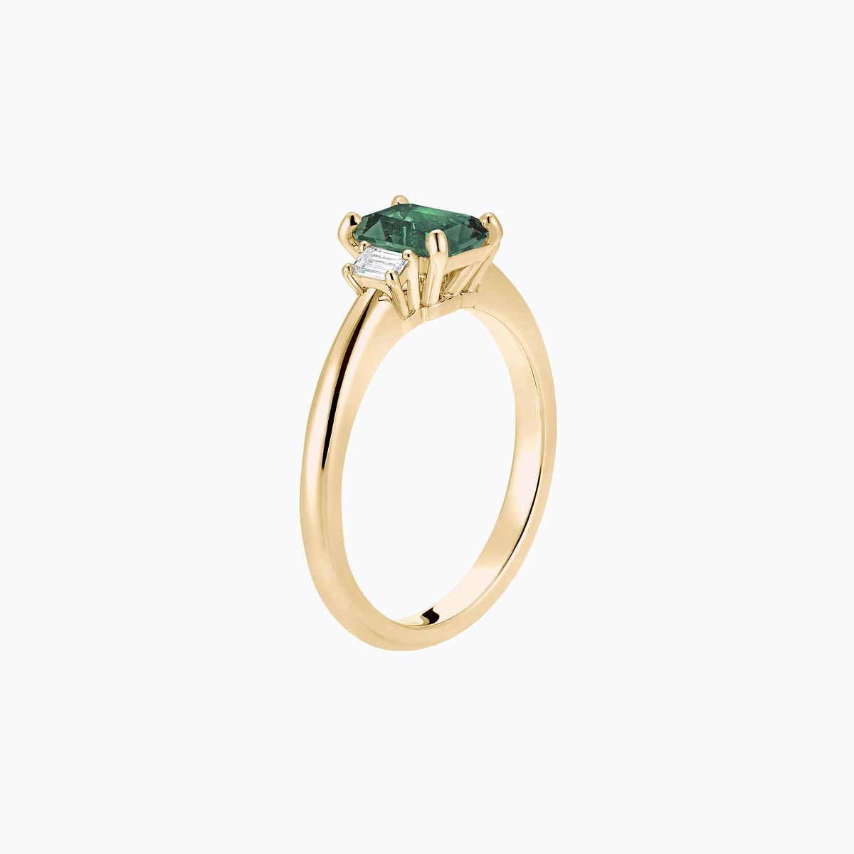 Solitaire Gatsby Saphir Vert 7 x 5 mm