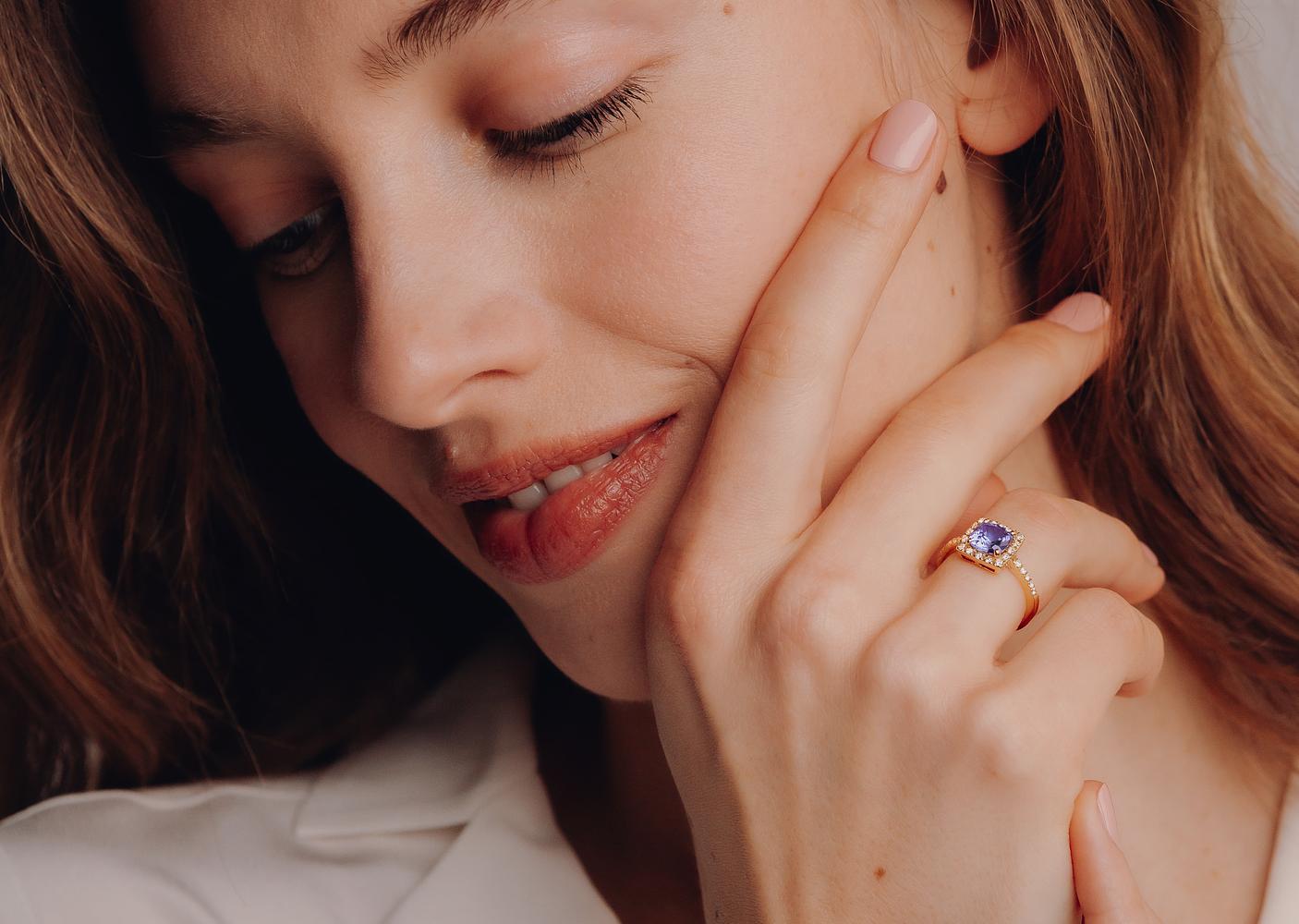 Bagues de fiançailles tanzanite éthique