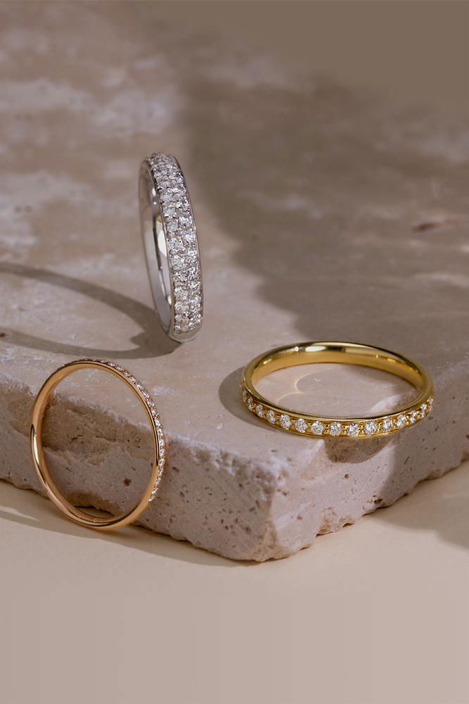 Alliances diamant de mariage