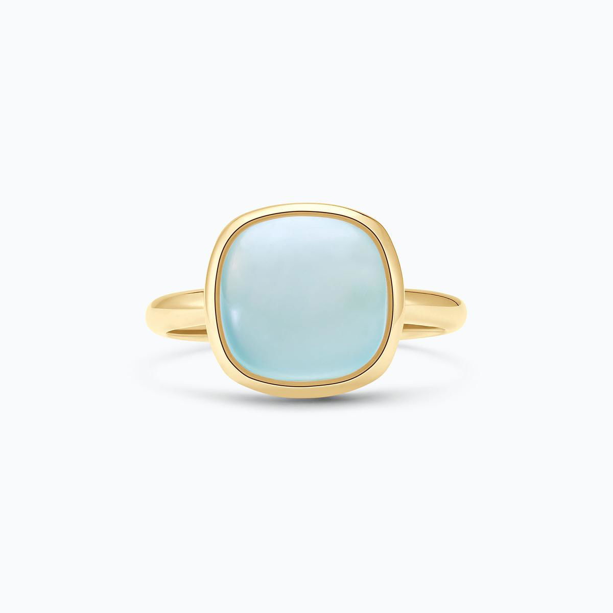 Bague Paradis Coussin Calcédoine Bleue