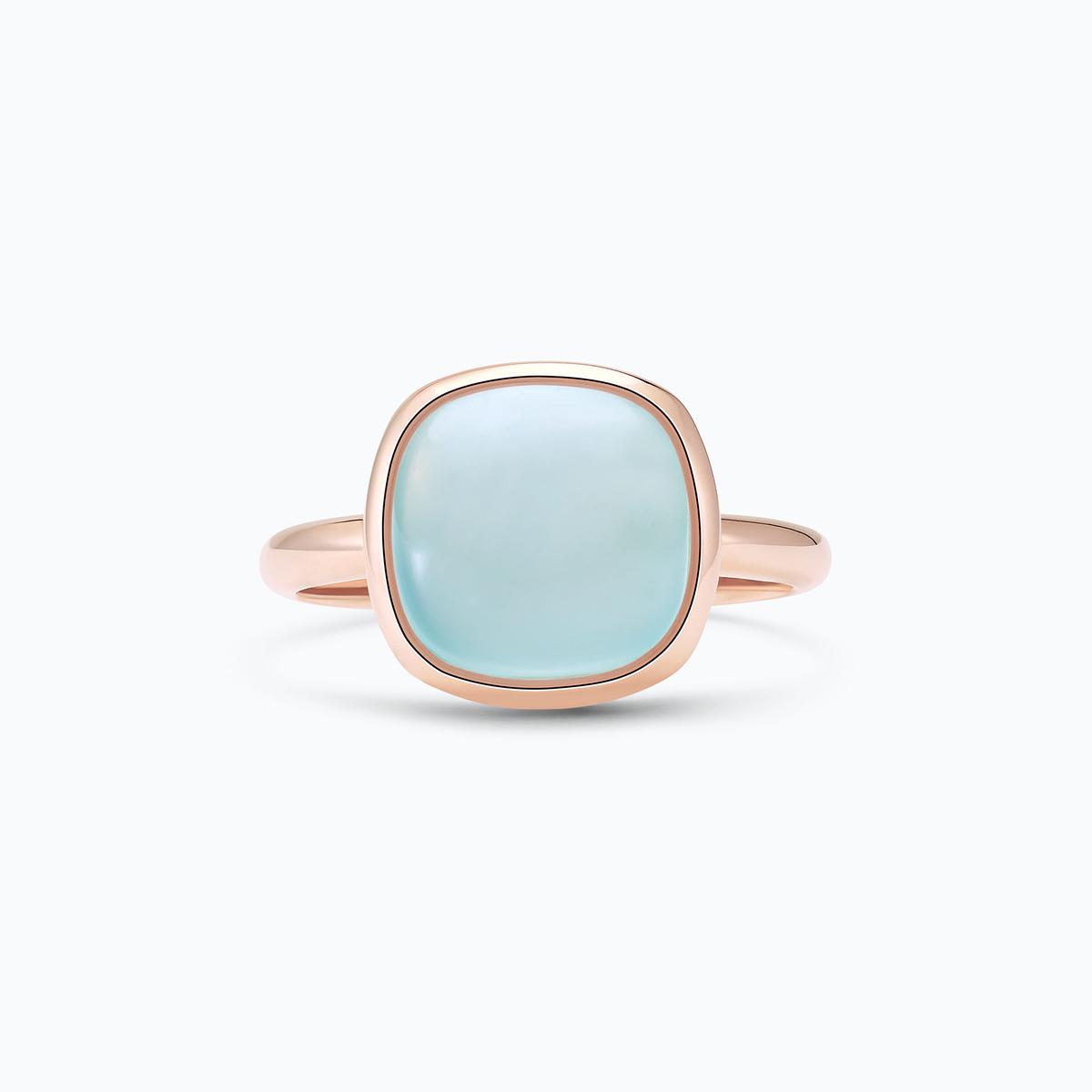 Bague Paradis Coussin Calcédoine Bleue