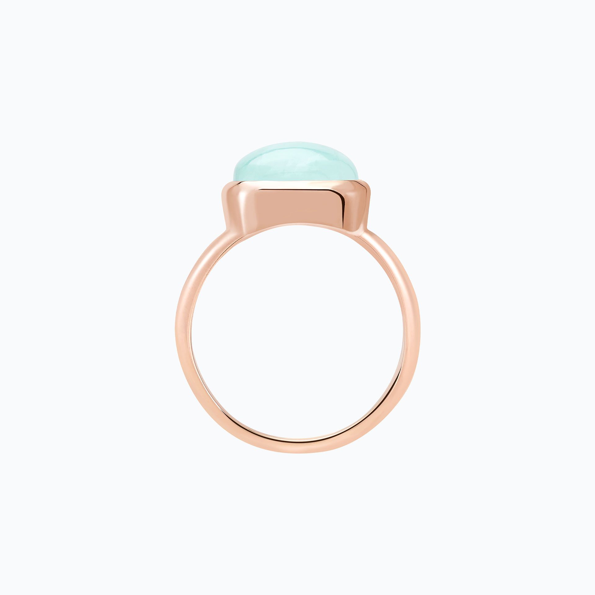 Bague Paradis Coussin Calcédoine Bleue