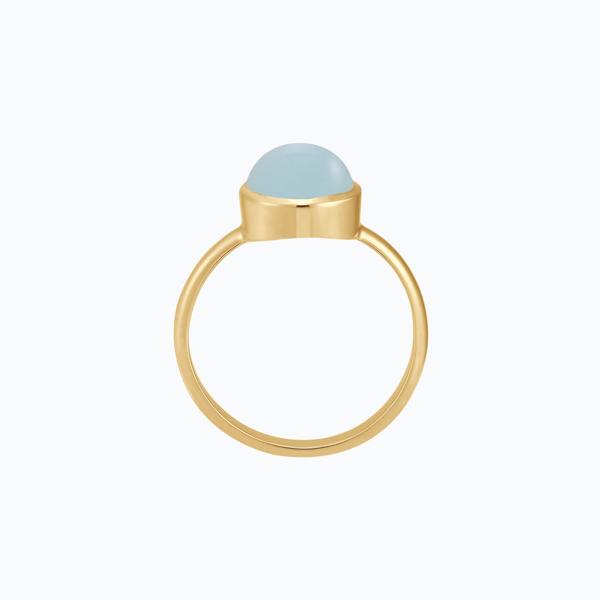 Bague Paradis Ronde Calcédoine Bleue