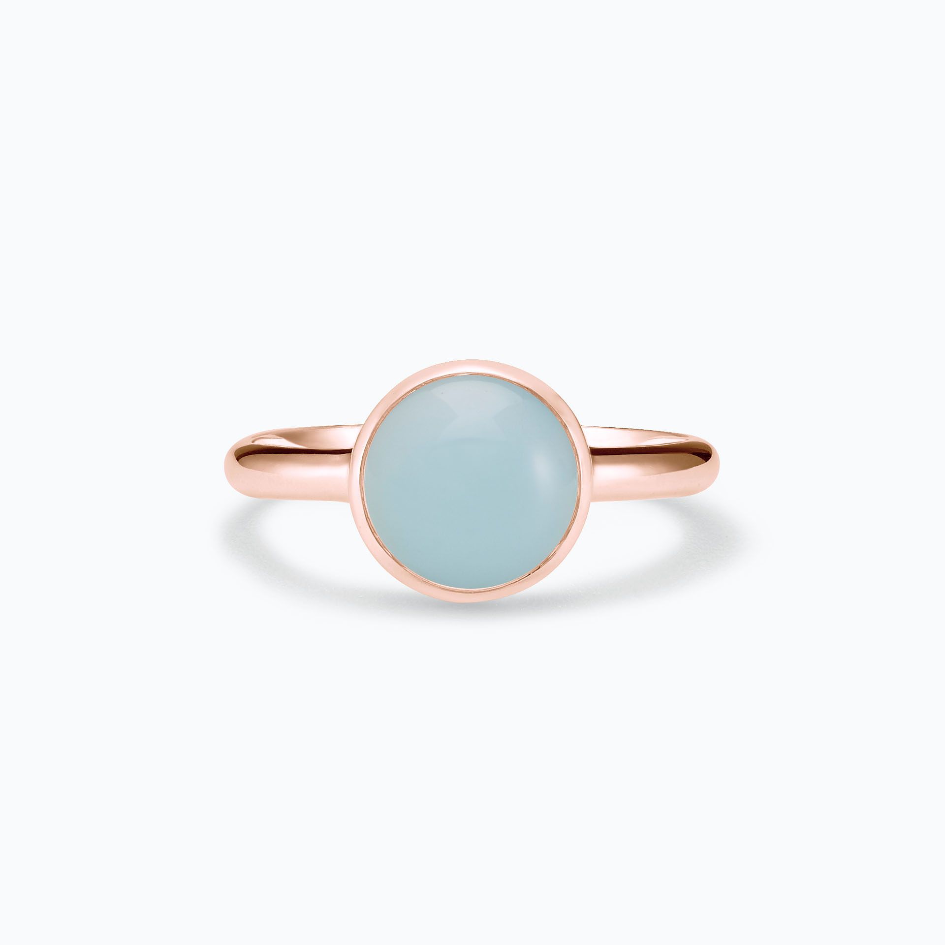 Bague Paradis Ronde Calcédoine Bleue