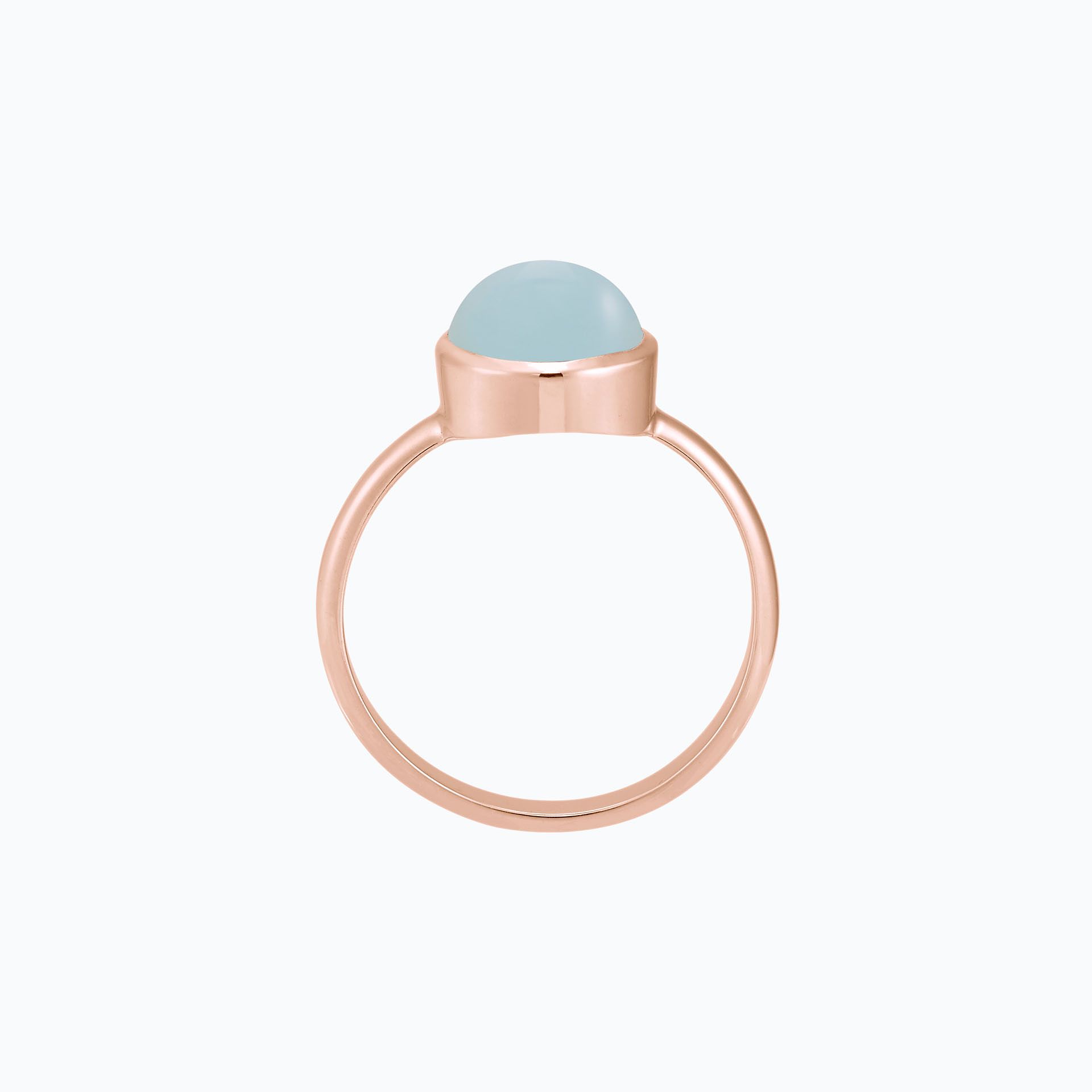 Bague Paradis Ronde Calcédoine Bleue