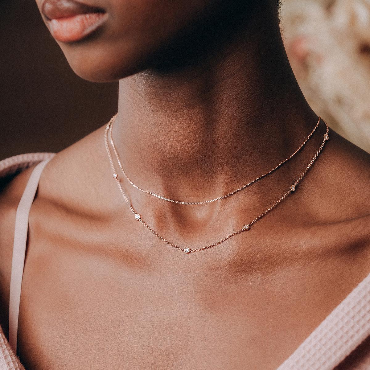 Collier Blossom 5 Diamants de Synthèse