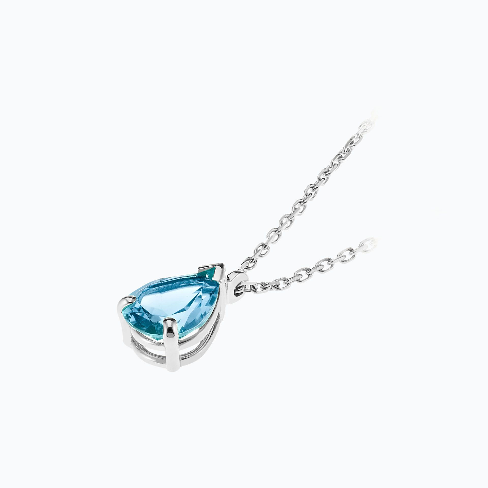 Collier Goutte Aigue-Marine 8 x 6 mm