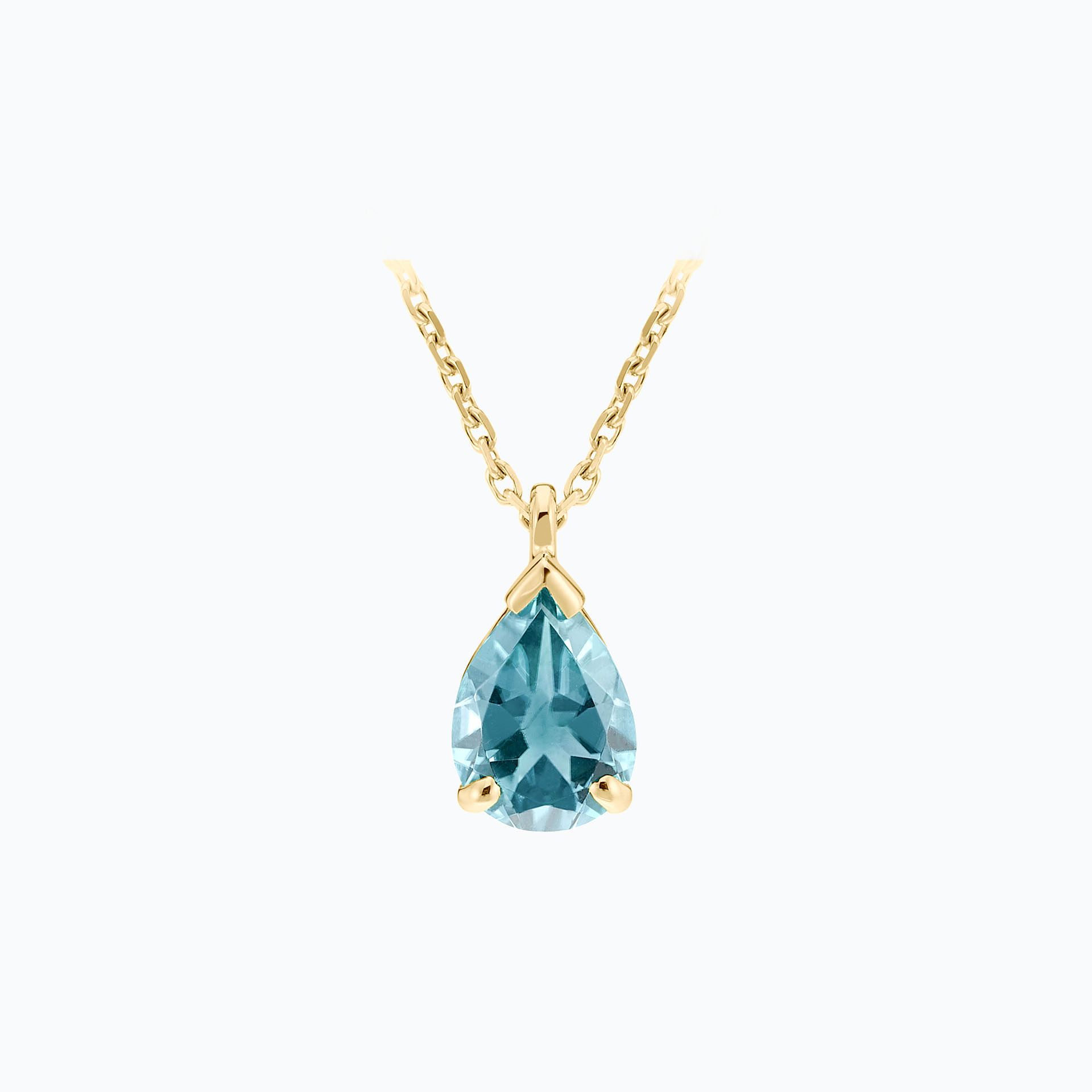 Collier Goutte Aigue-Marine 8 x 6 mm