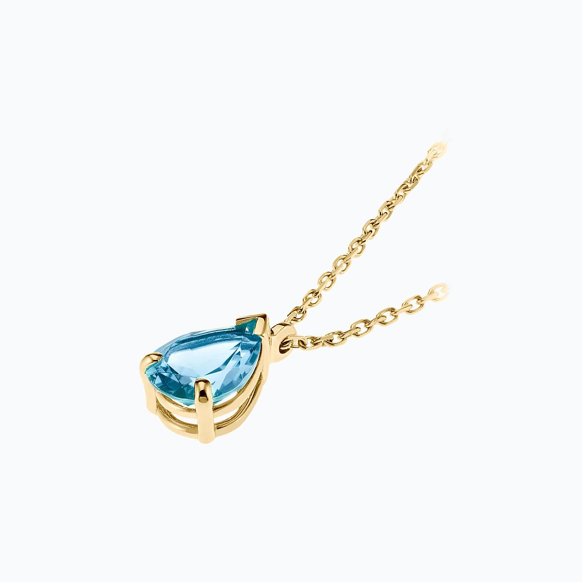 Collier Goutte Aigue-Marine 8 x 6 mm