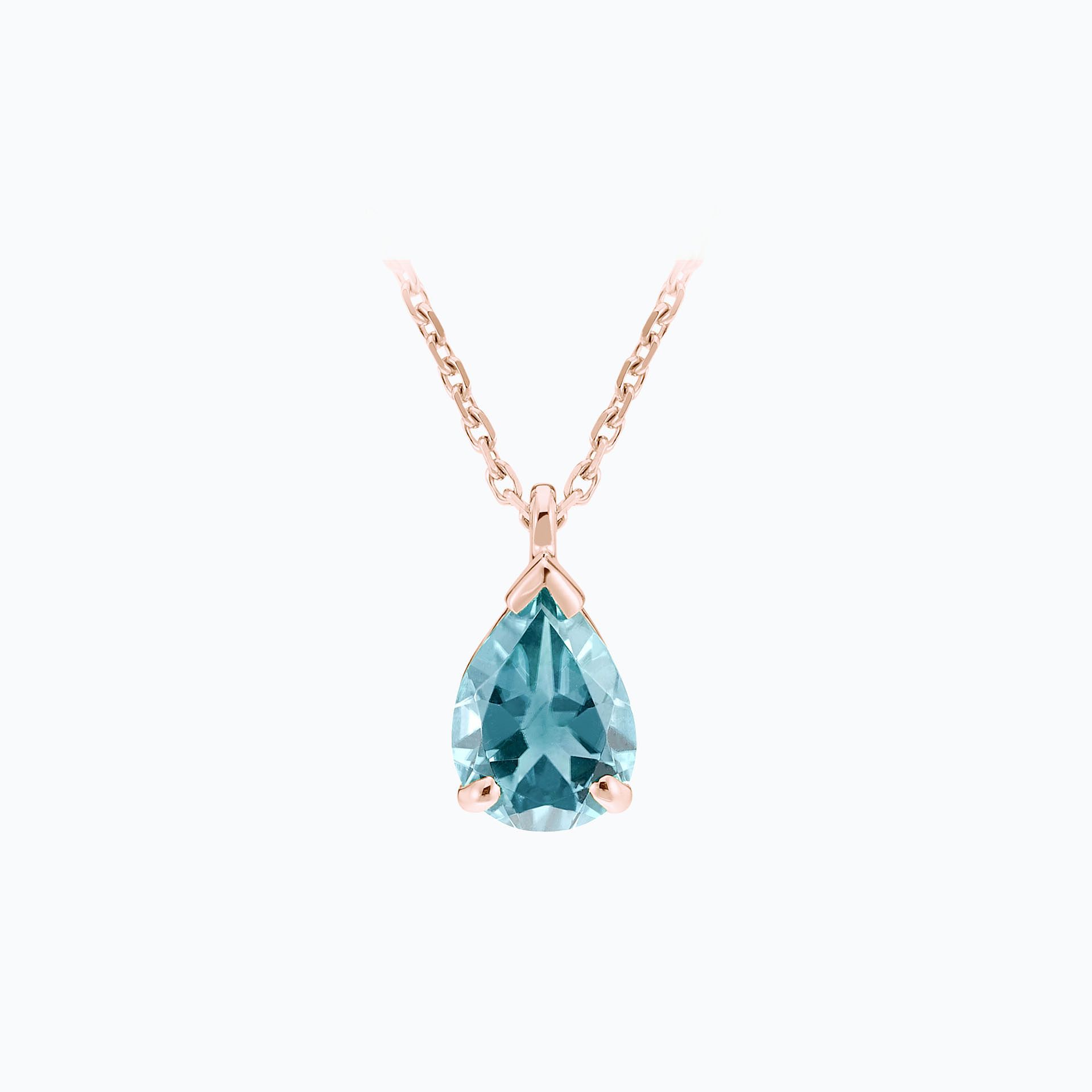 Collier Goutte Aigue-Marine 8 x 6 mm